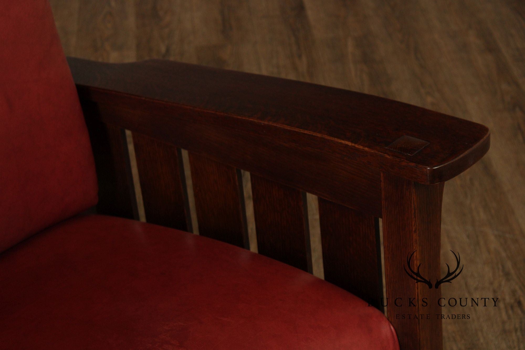 Stickley Mission Collection Oak And Leather Rocking Chair