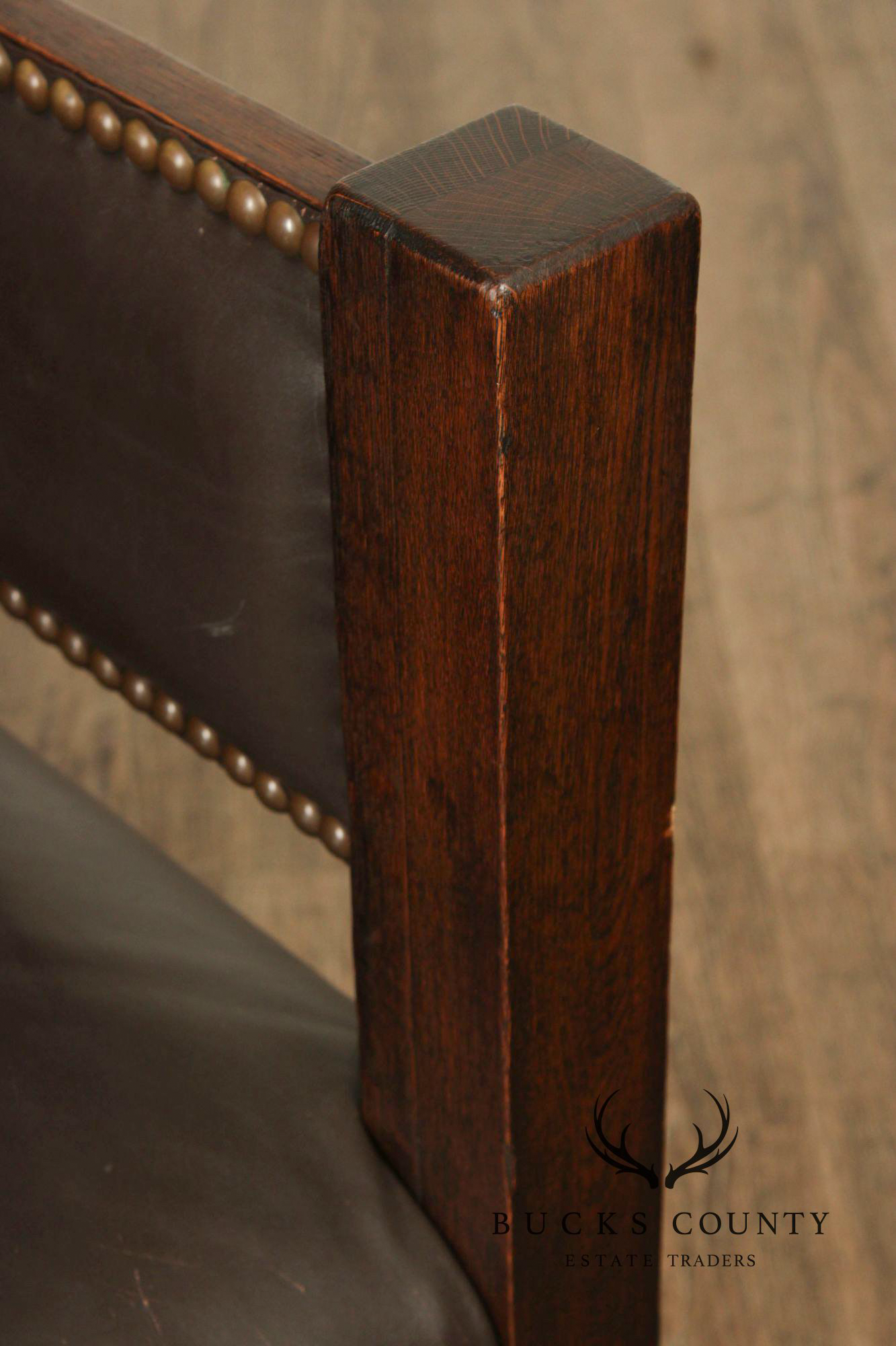 Antique Mission Arts And Crafts Oak Even Arm Settle Bench