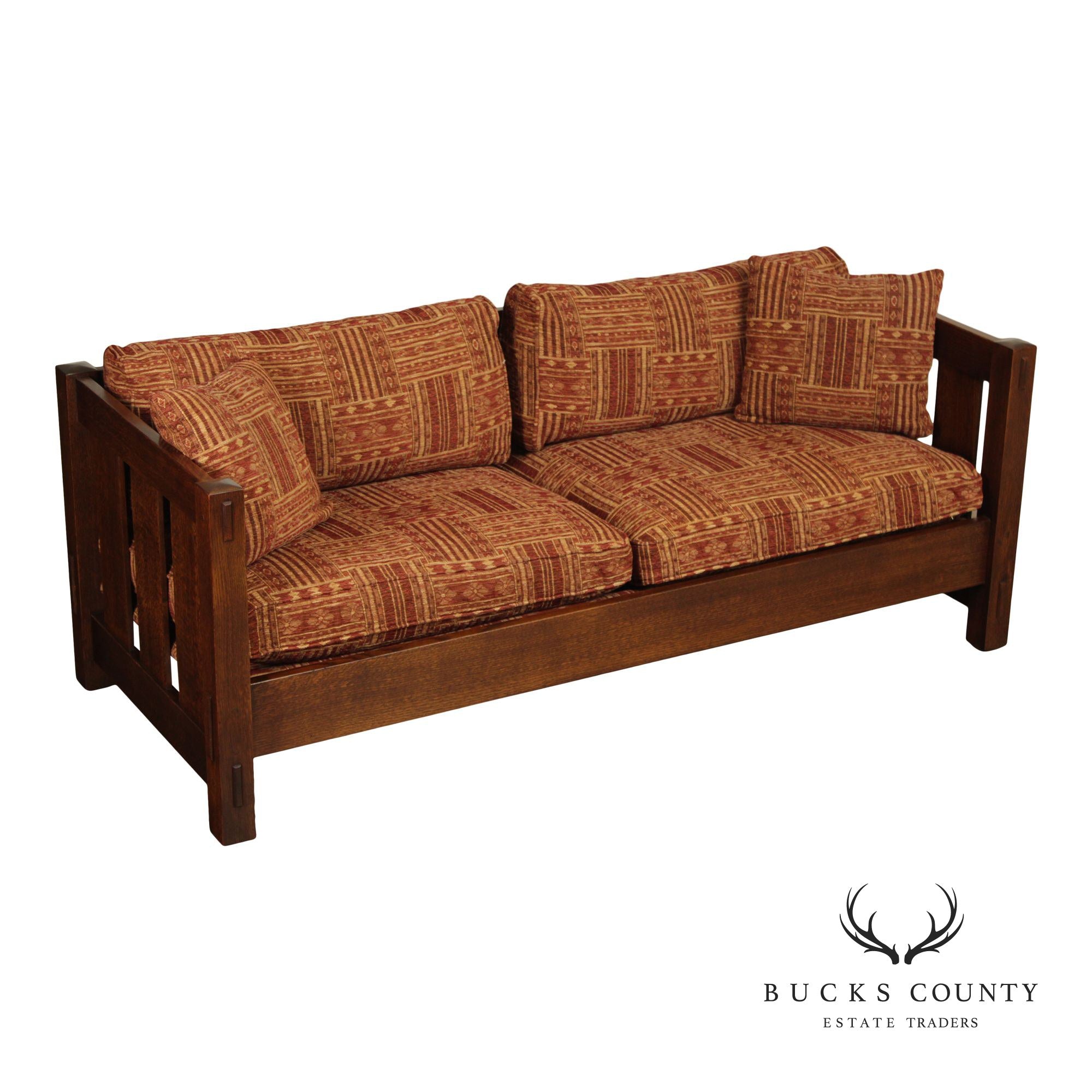 Stickley Mission Collection Oak Settle Sofa