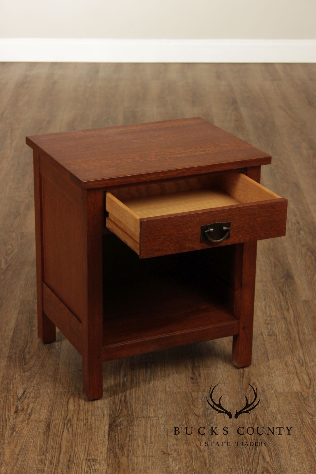 Stickley Antiquities Mission Oak Open Nightstand With Drawer