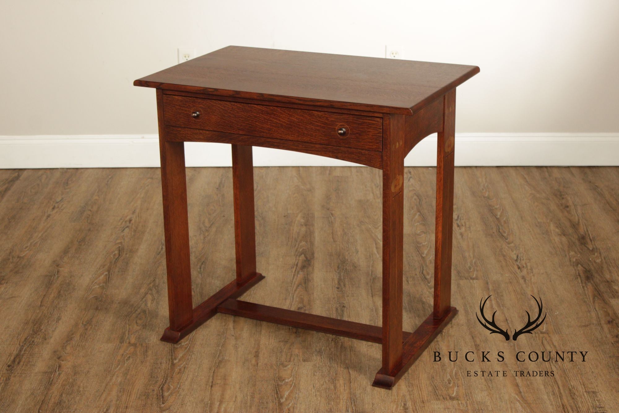 Stickley Mission Collection Harvey Ellis Oak Console Table With Inlay