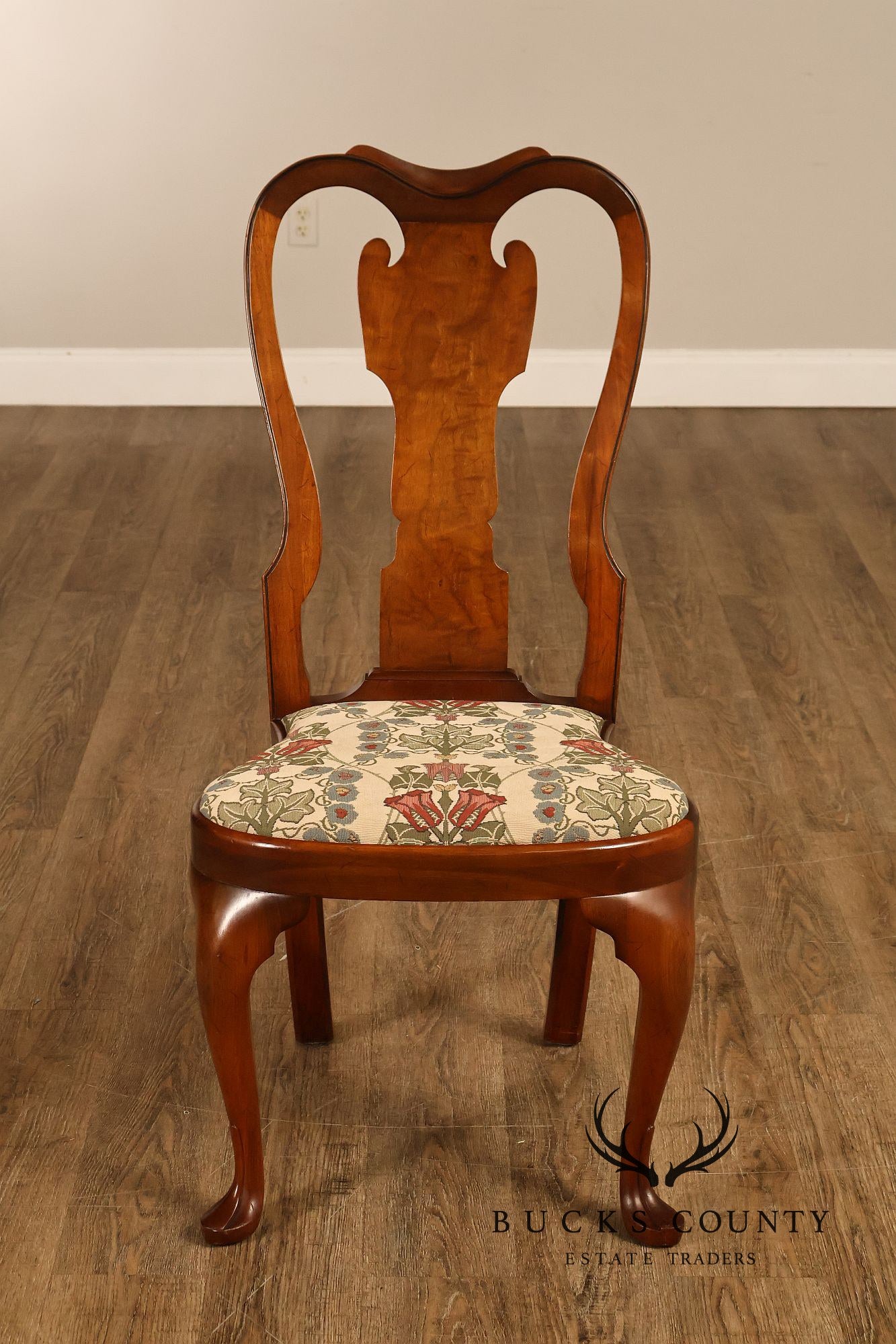 Saybolt Cleland Queen Anne Style Walnut Side Chairs, Pair