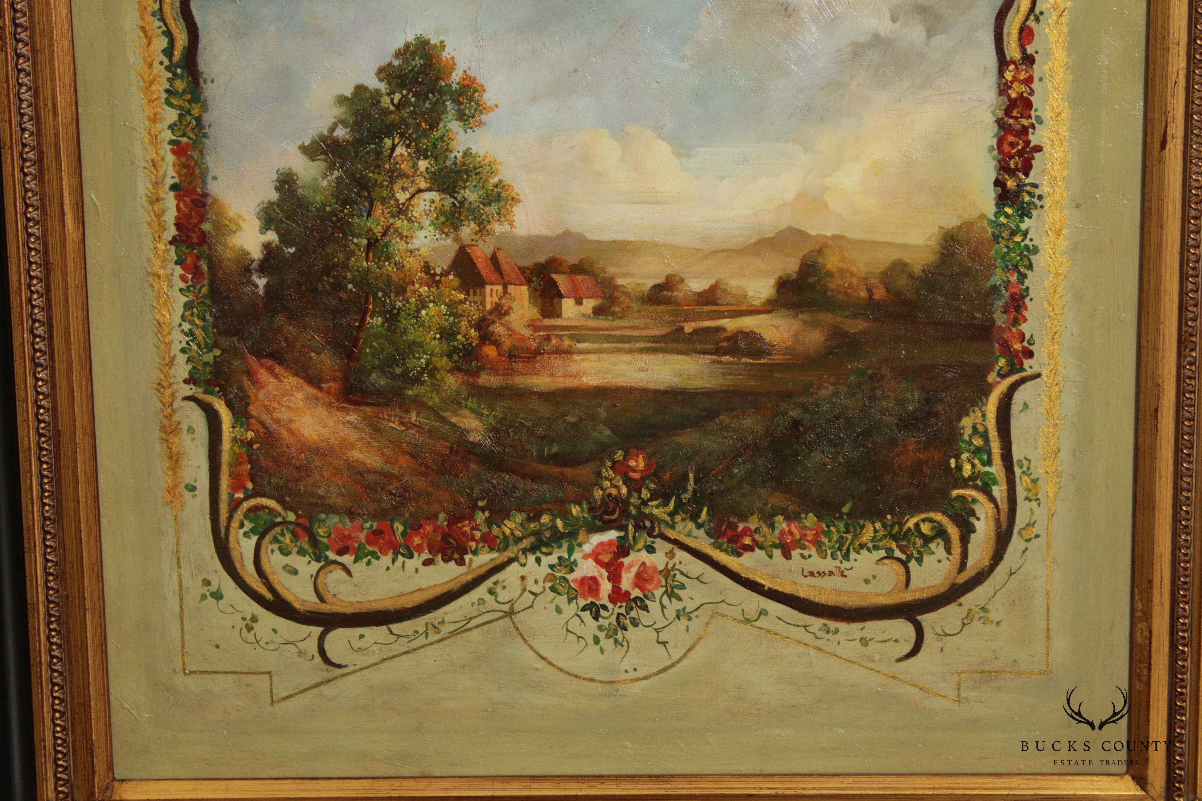 French Rococo Style Pair of Decorative Paintings