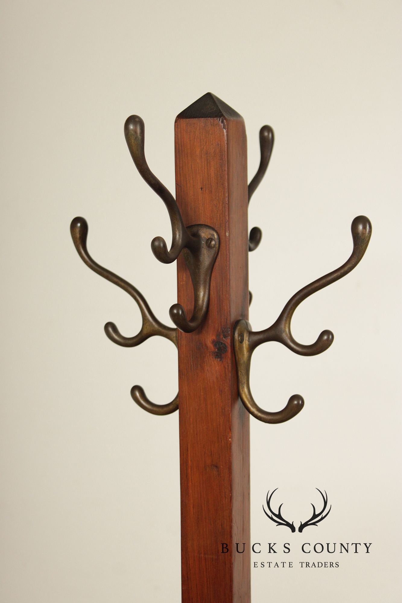Antique Arts And Crafts Oak Coat Rack