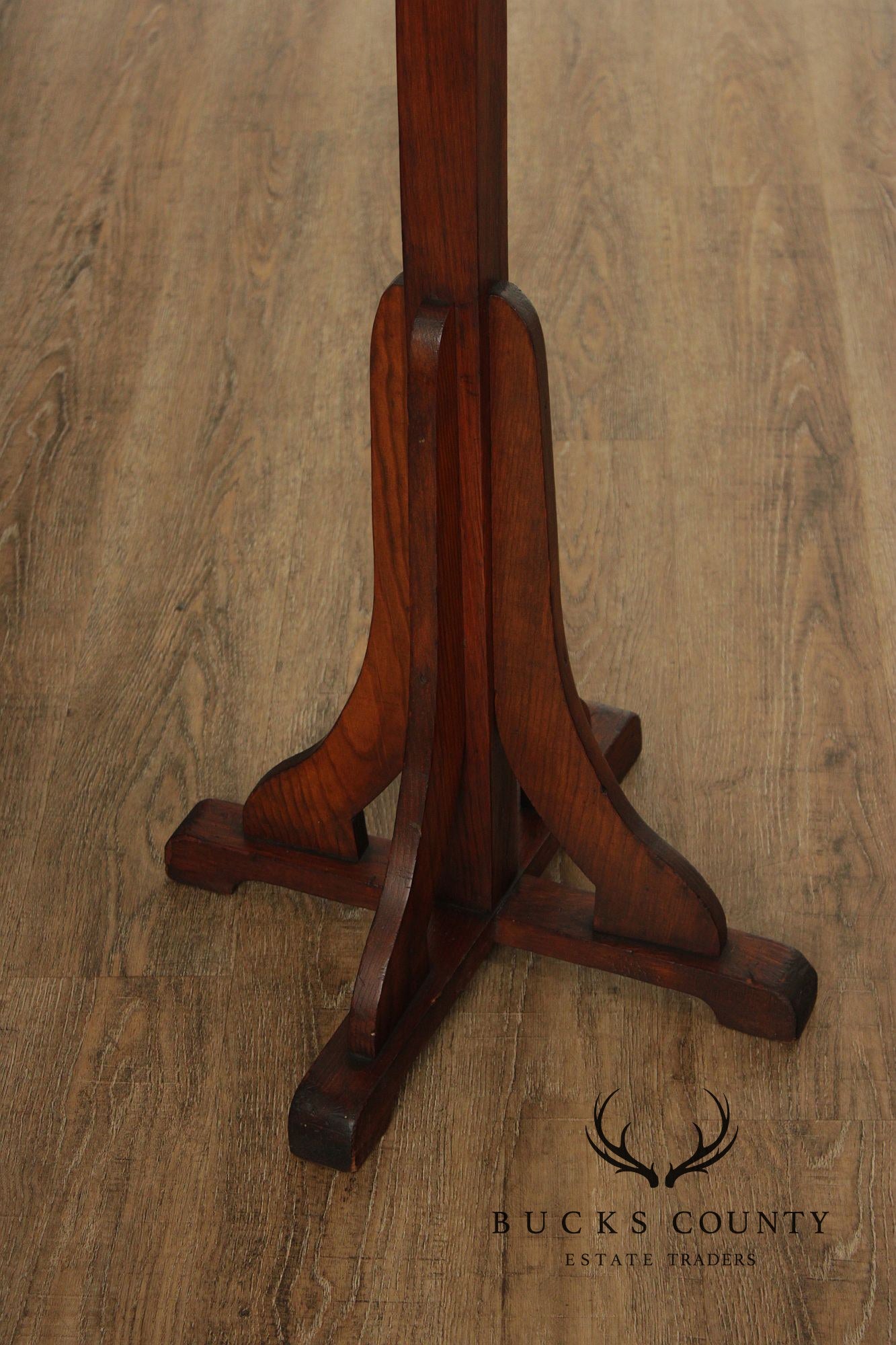 Antique Arts And Crafts Oak Coat Rack
