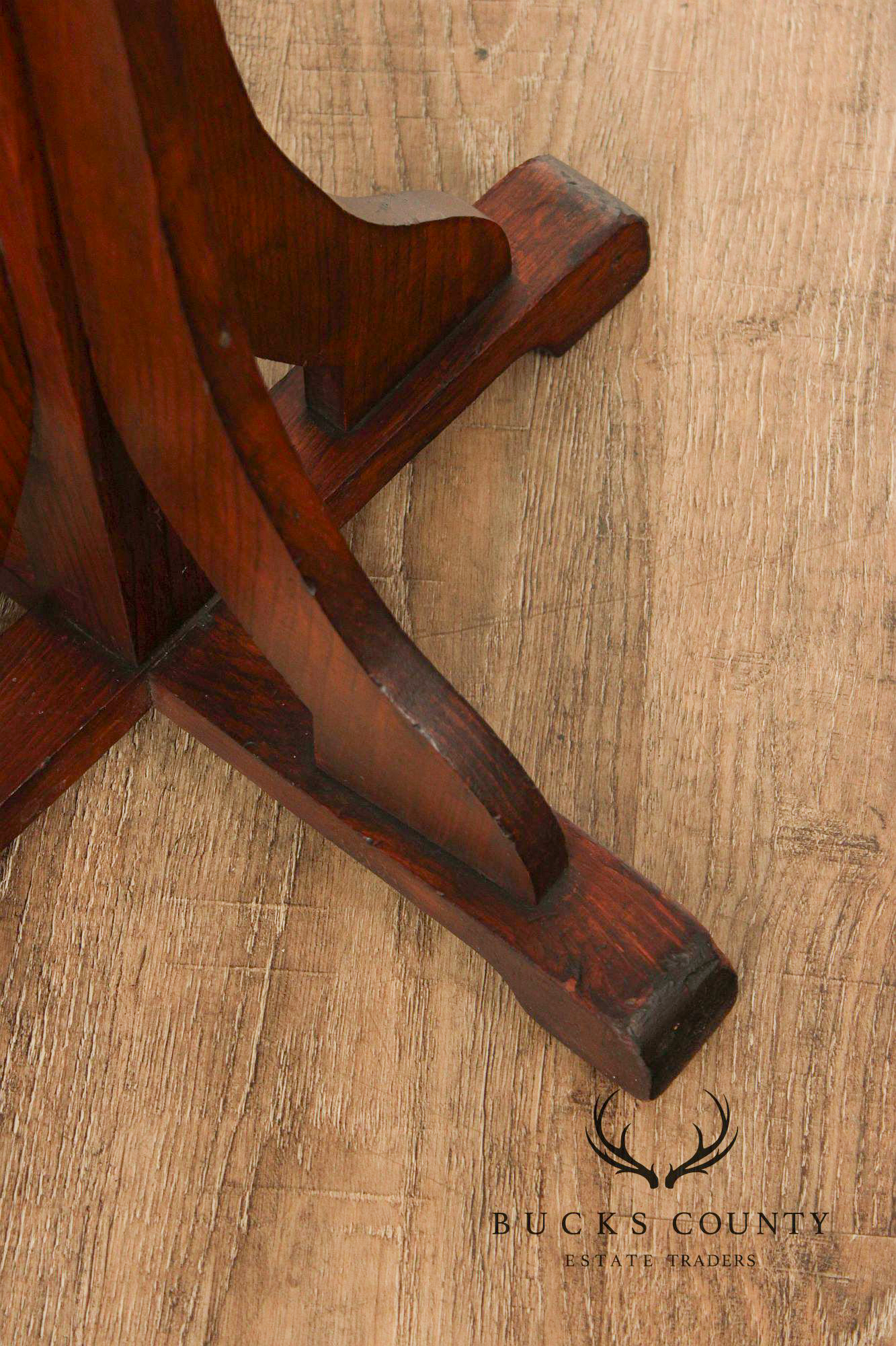 Antique Arts And Crafts Oak Coat Rack