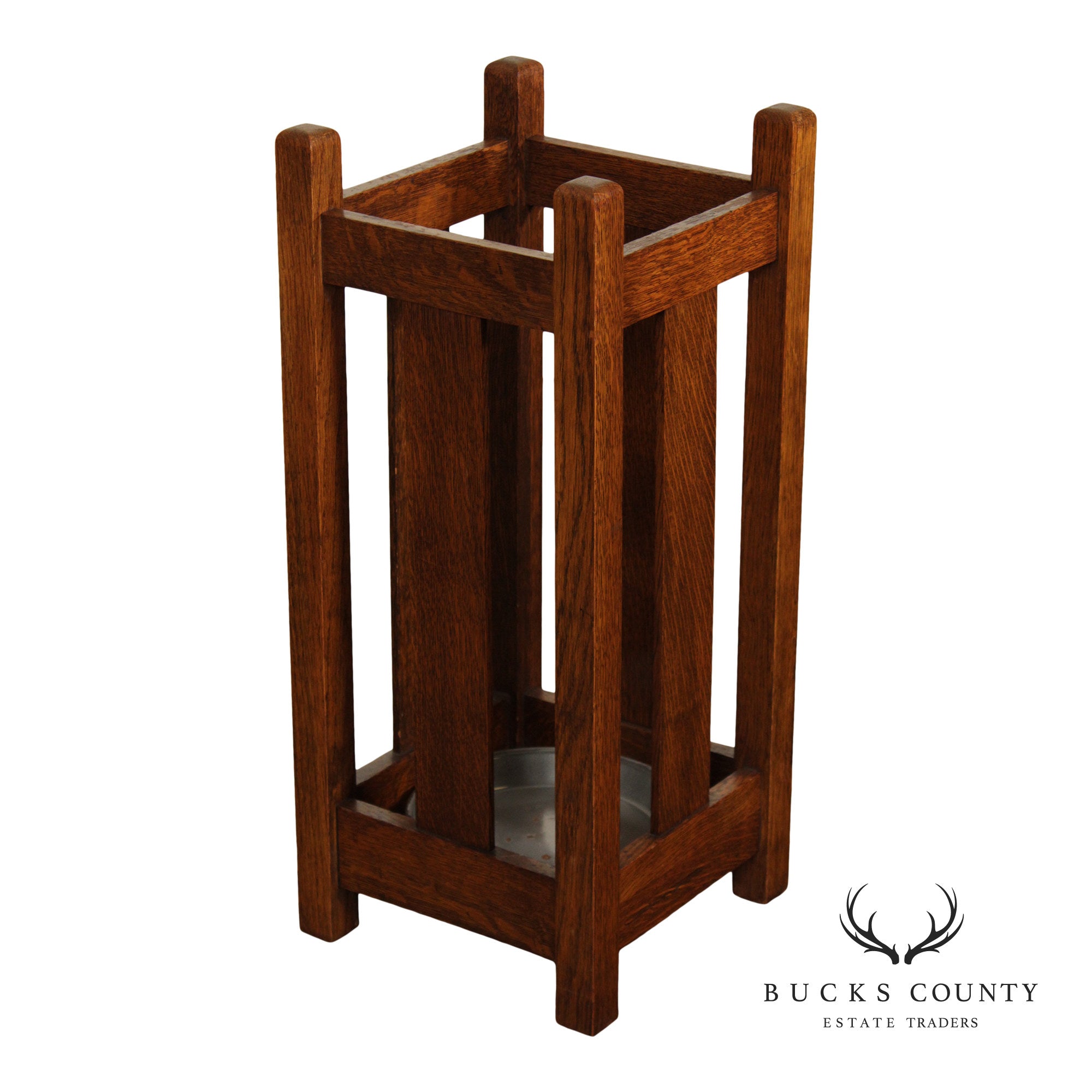 Antique Mission Oak Arts & Crafts Umbrella Stand