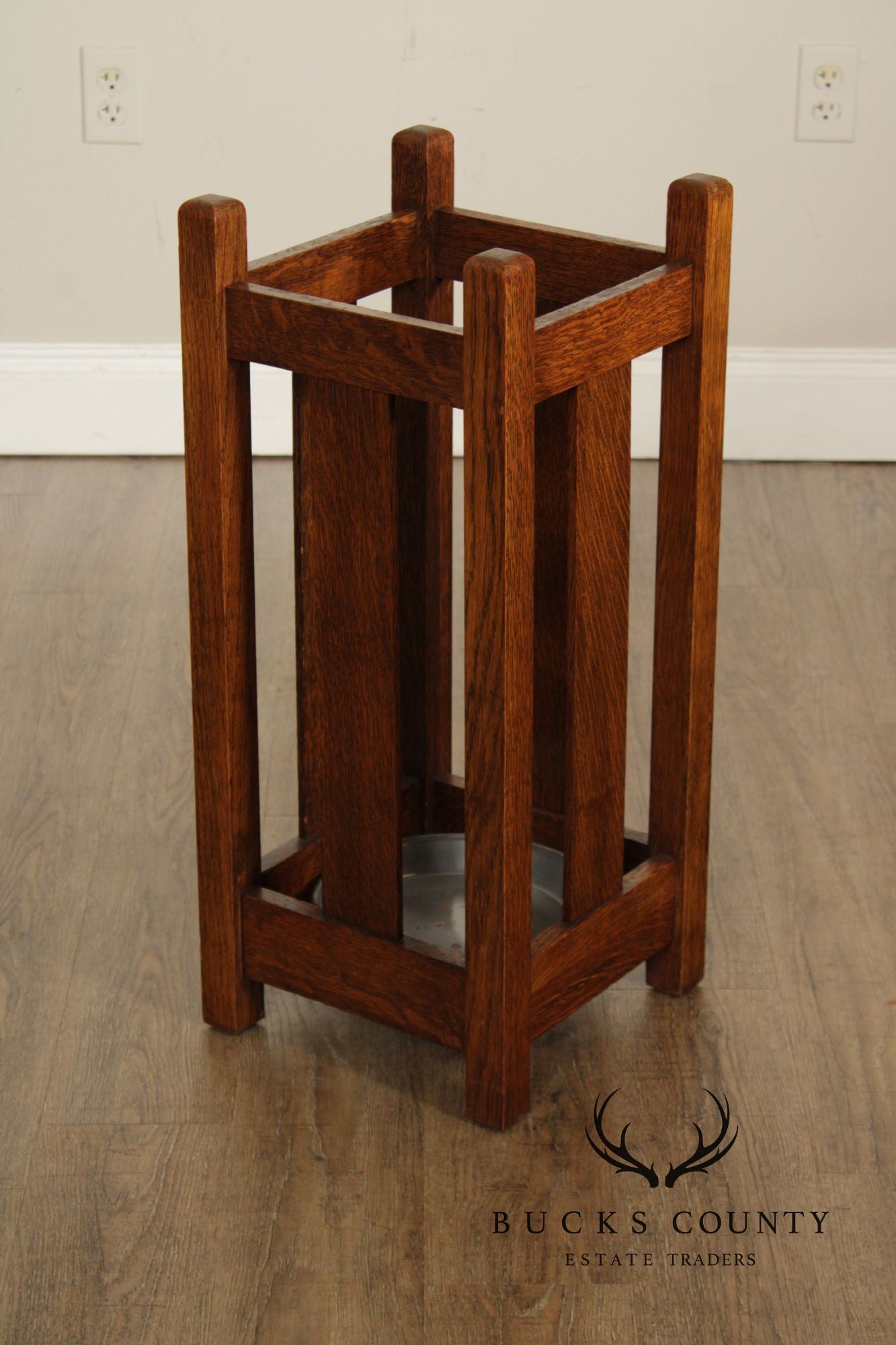 Antique Mission Oak Arts & Crafts Umbrella Stand