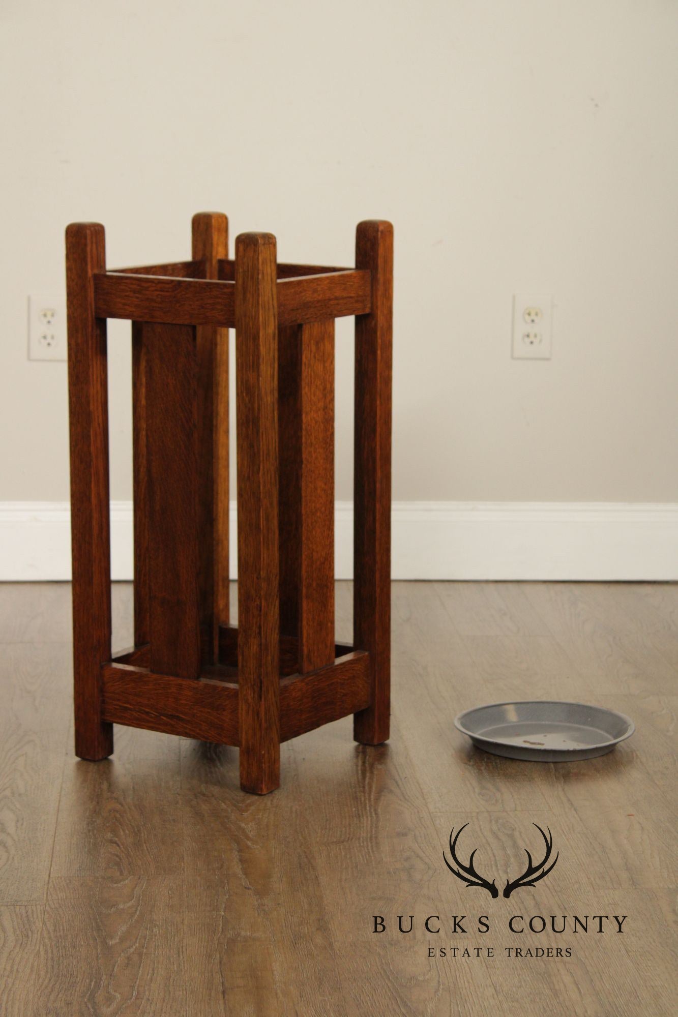Antique Mission Oak Arts & Crafts Umbrella Stand