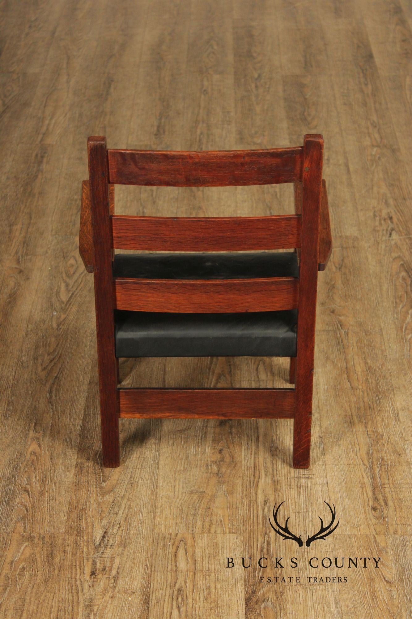 Antique Gustav Stickley Mission Oak Child Armchair