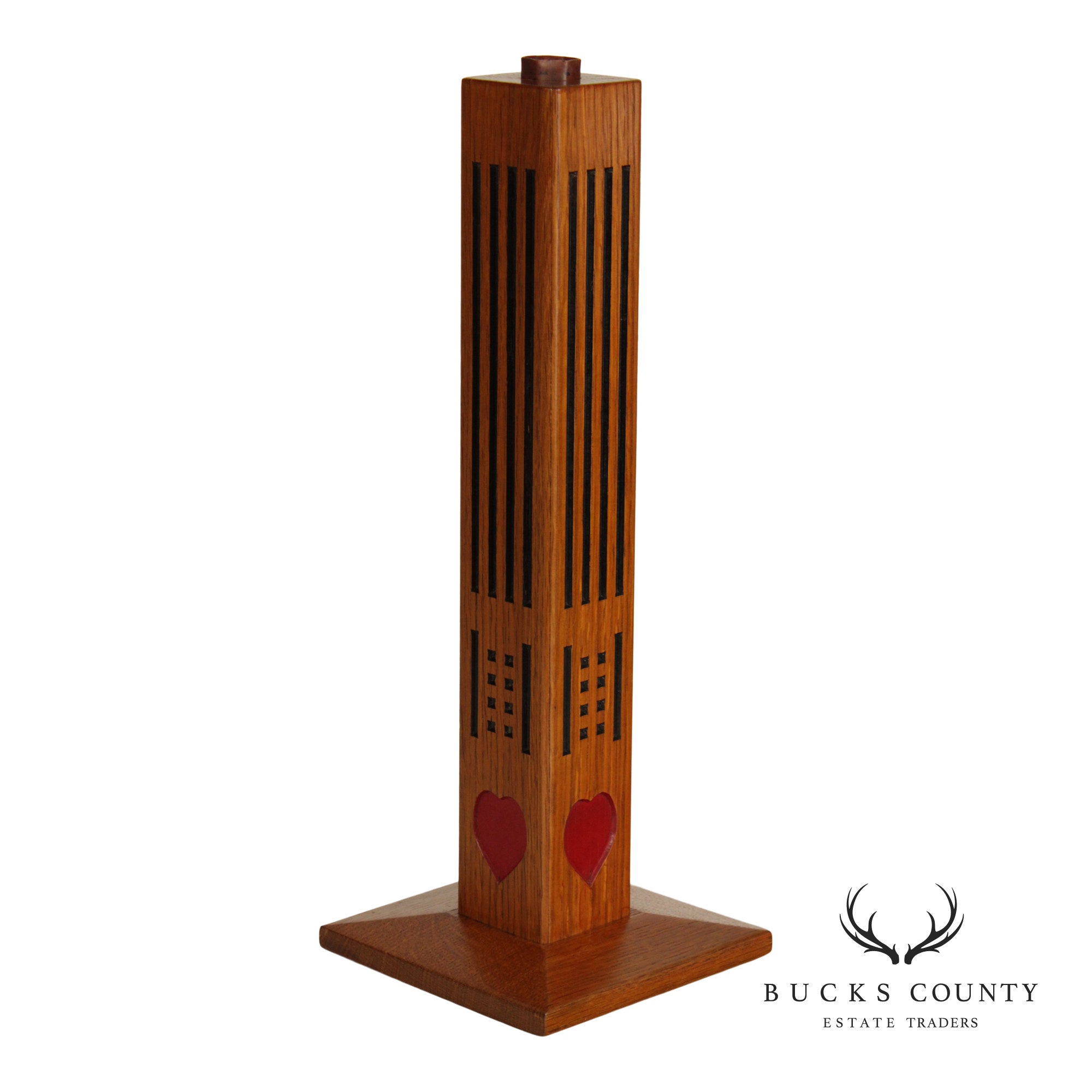 Mission Guild Studio Arts & Crafts Style Oak Candle Holder