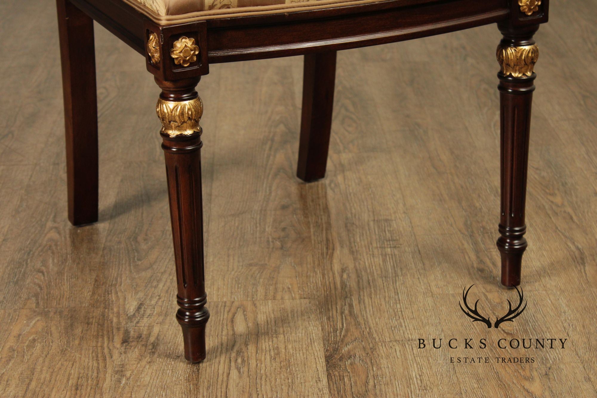 Neoclassical Louis XVI Style Set Of Ten Partial Gilt Mahogany Dining Chairs