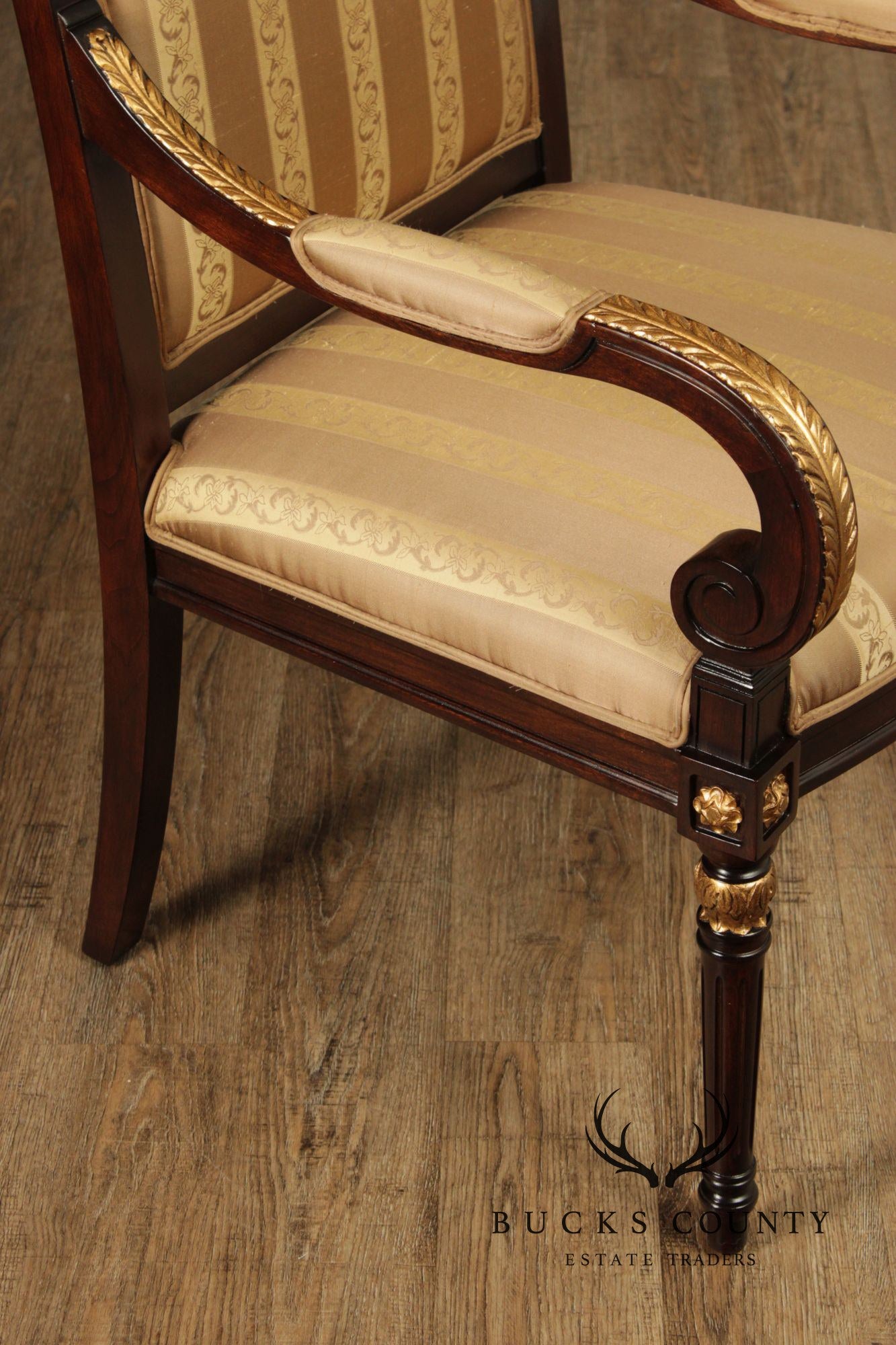 Neoclassical Louis XVI Style Set Of Ten Partial Gilt Mahogany Dining Chairs