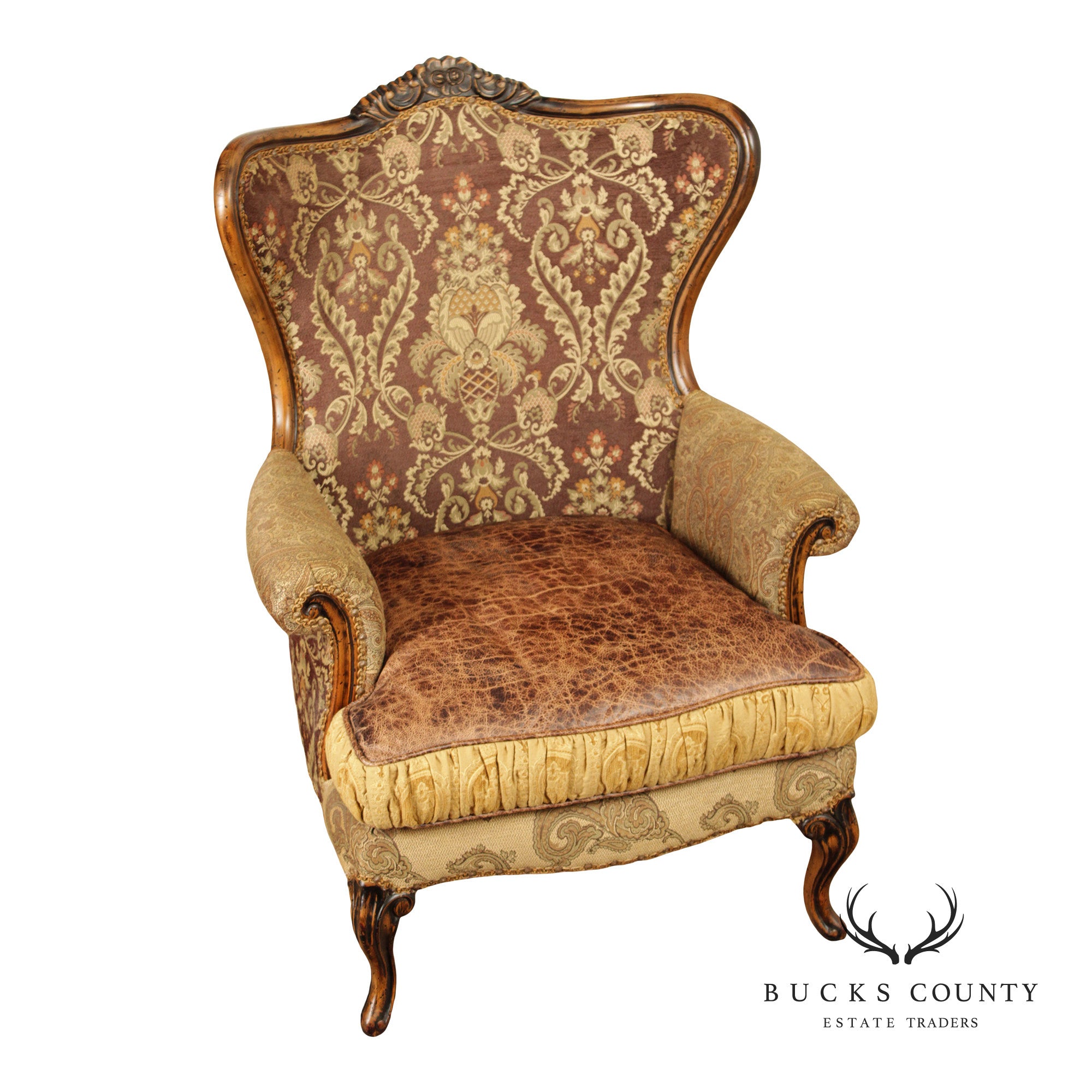 Key City Jeff Zimmerman Collection French Style Upholstered Wingback Chair