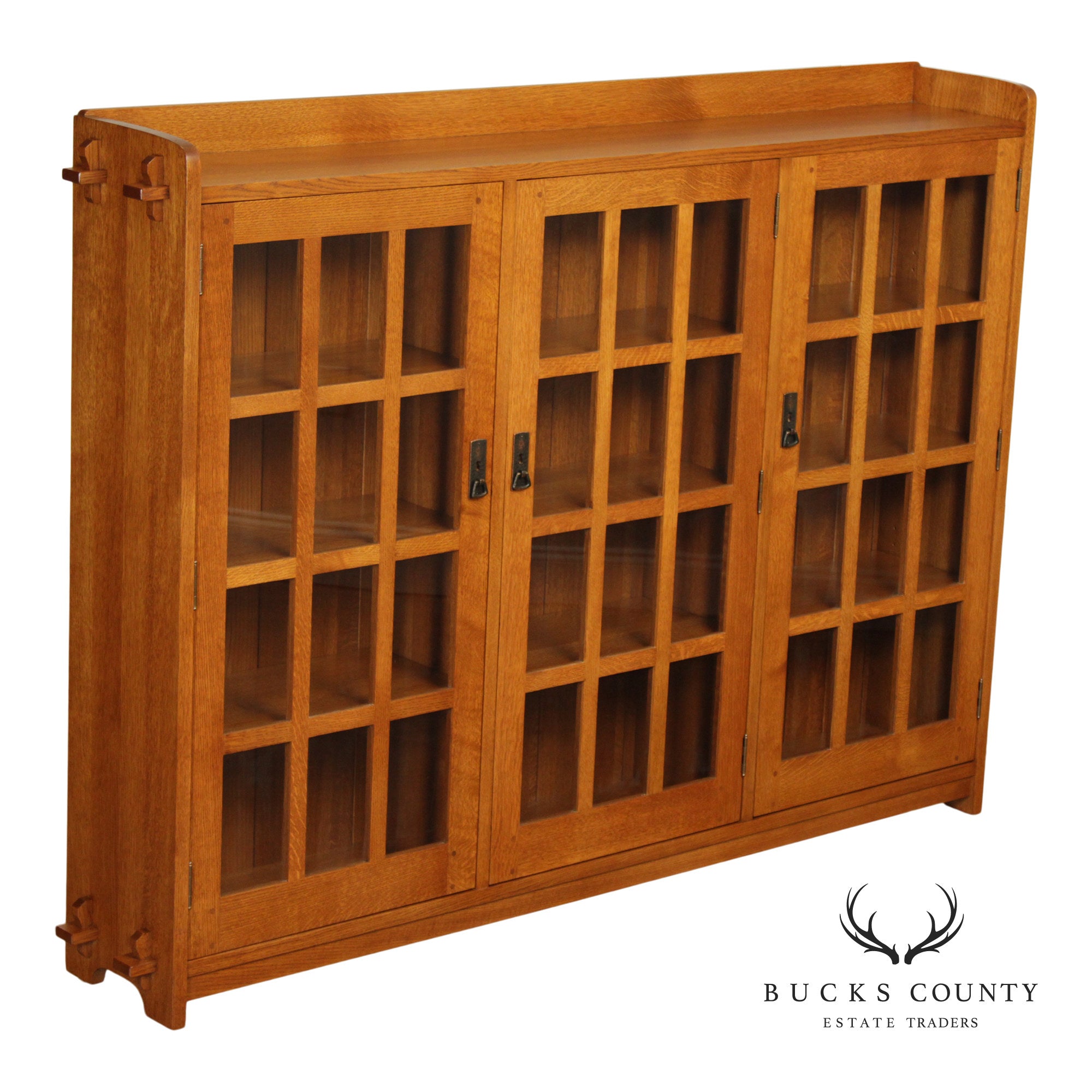 STICKLEY MISSION COLLECTION OAK THREE DOOR BOOKCASE