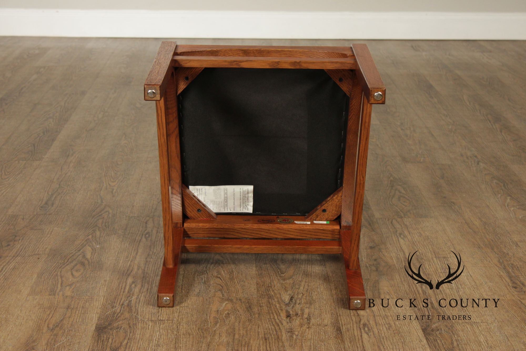 Stickley Mission Collection Set of Six Harvey Ellis Inlaid Oak Dining Chairs