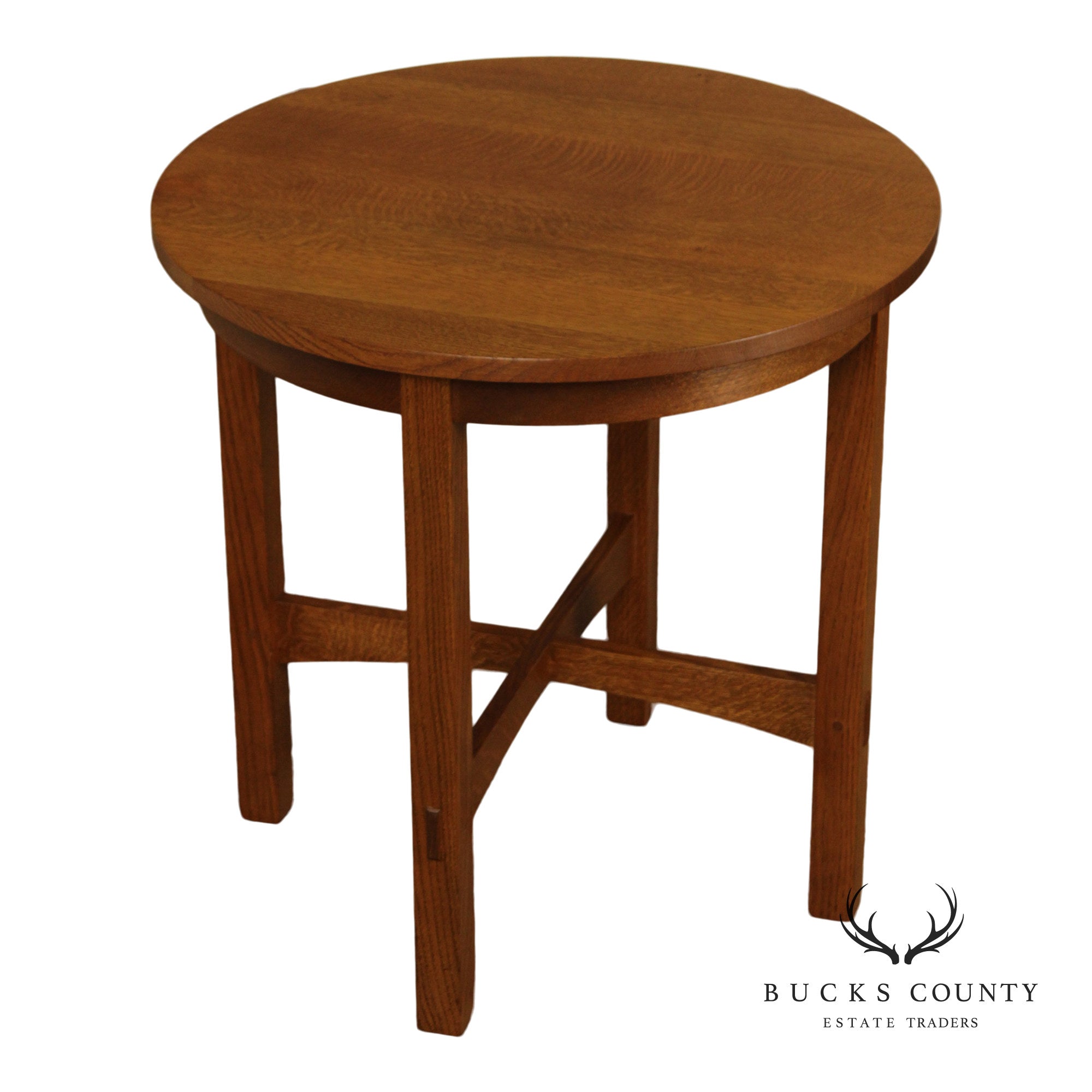 Stickley Mission Collection Oak Round Lamp Table
