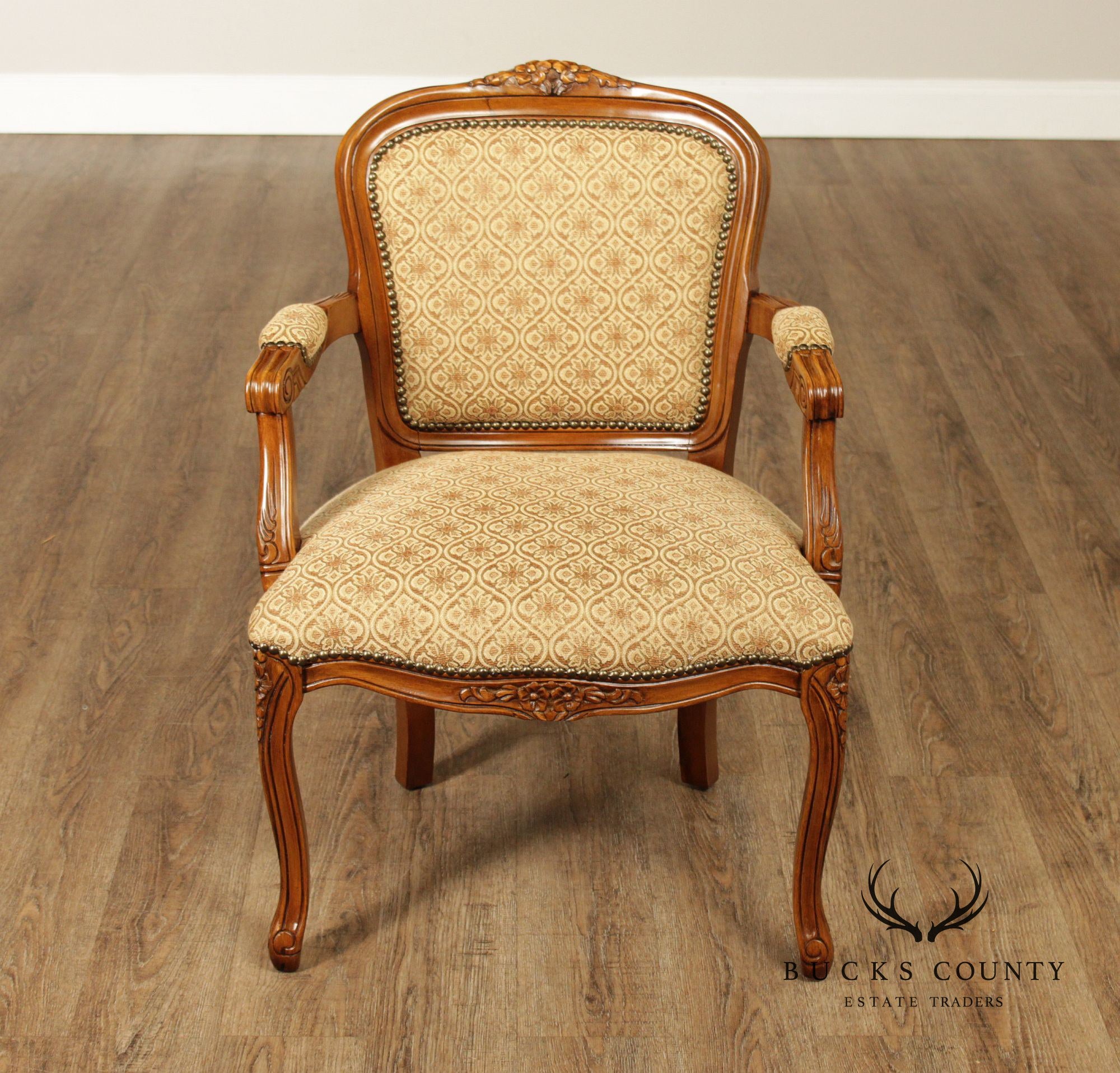 French Louis XV Style Pair of Fauteuil Armchairs