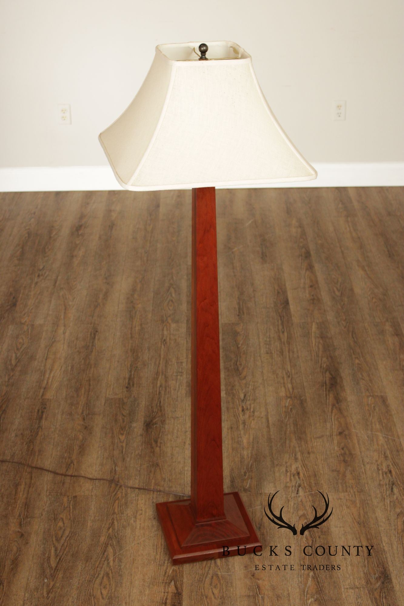 Stickley Mission Collection Cherry Square Base Floor Lamp
