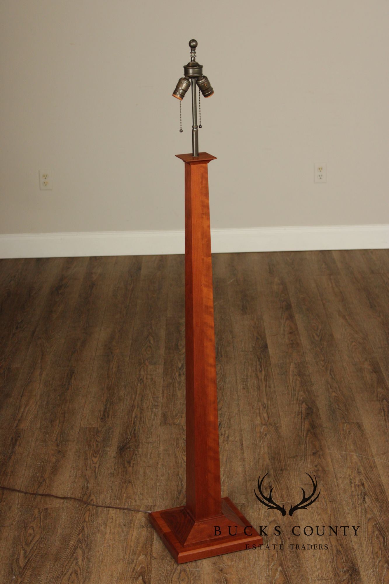 Stickley Mission Collection Cherry Square Base Floor Lamp