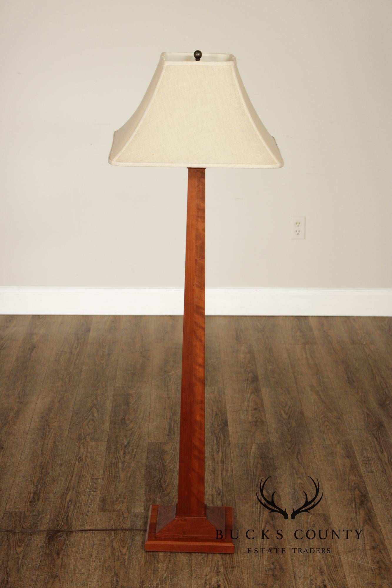 Stickley Mission Collection Cherry Square Base Floor Lamp