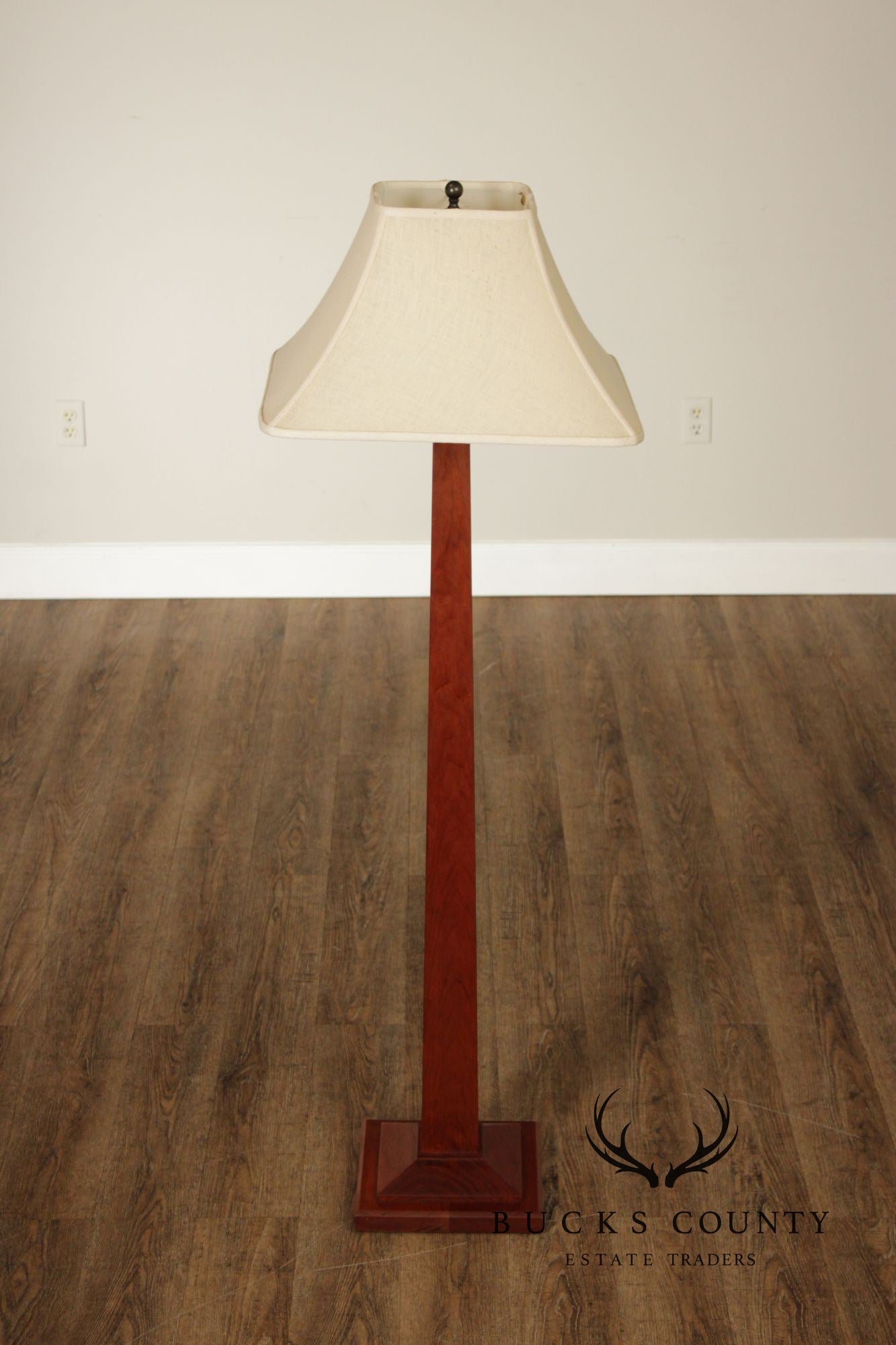 Stickley Mission Collection Cherry Square Base Floor Lamp