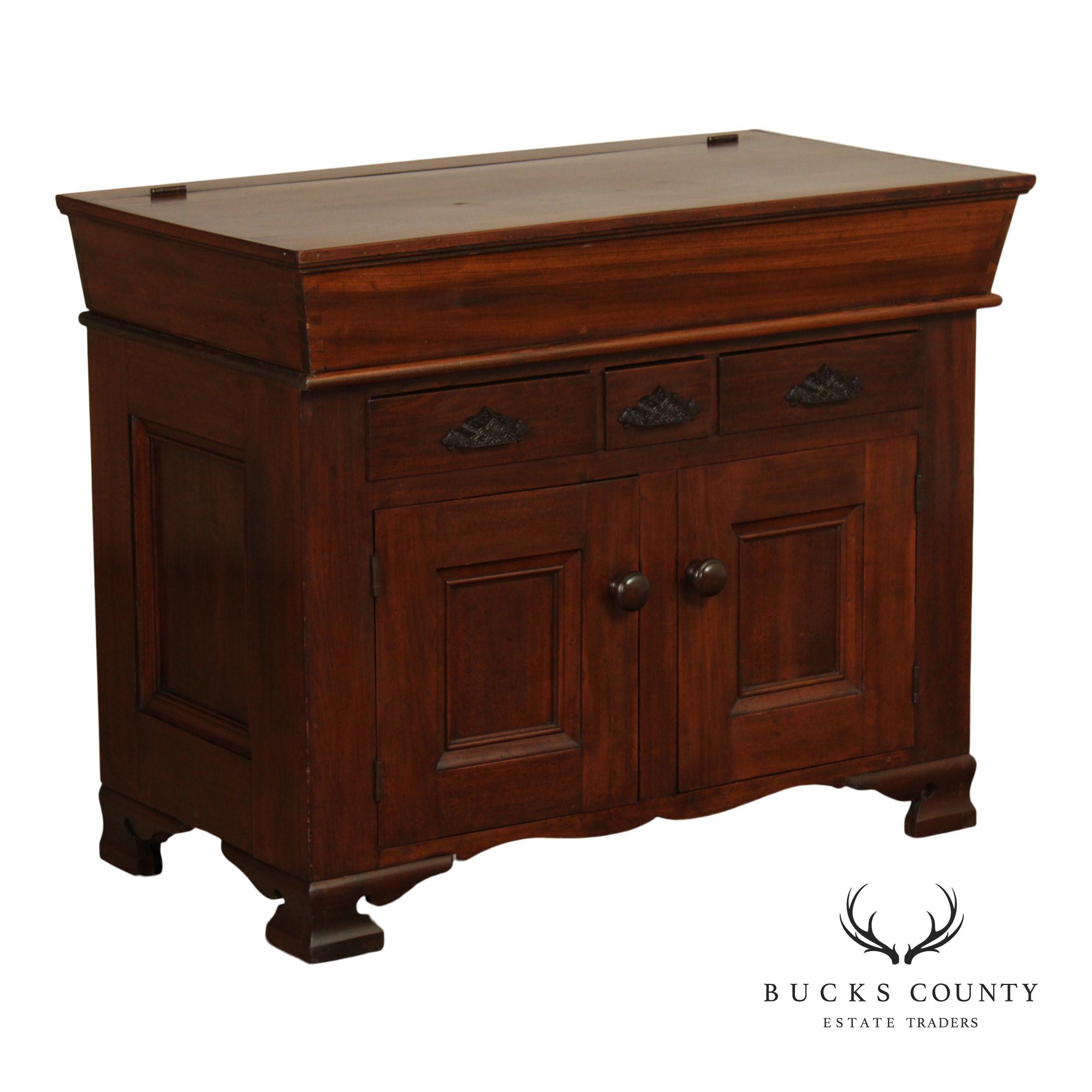 Antique American Country Poplar Dry Sink Cabinet