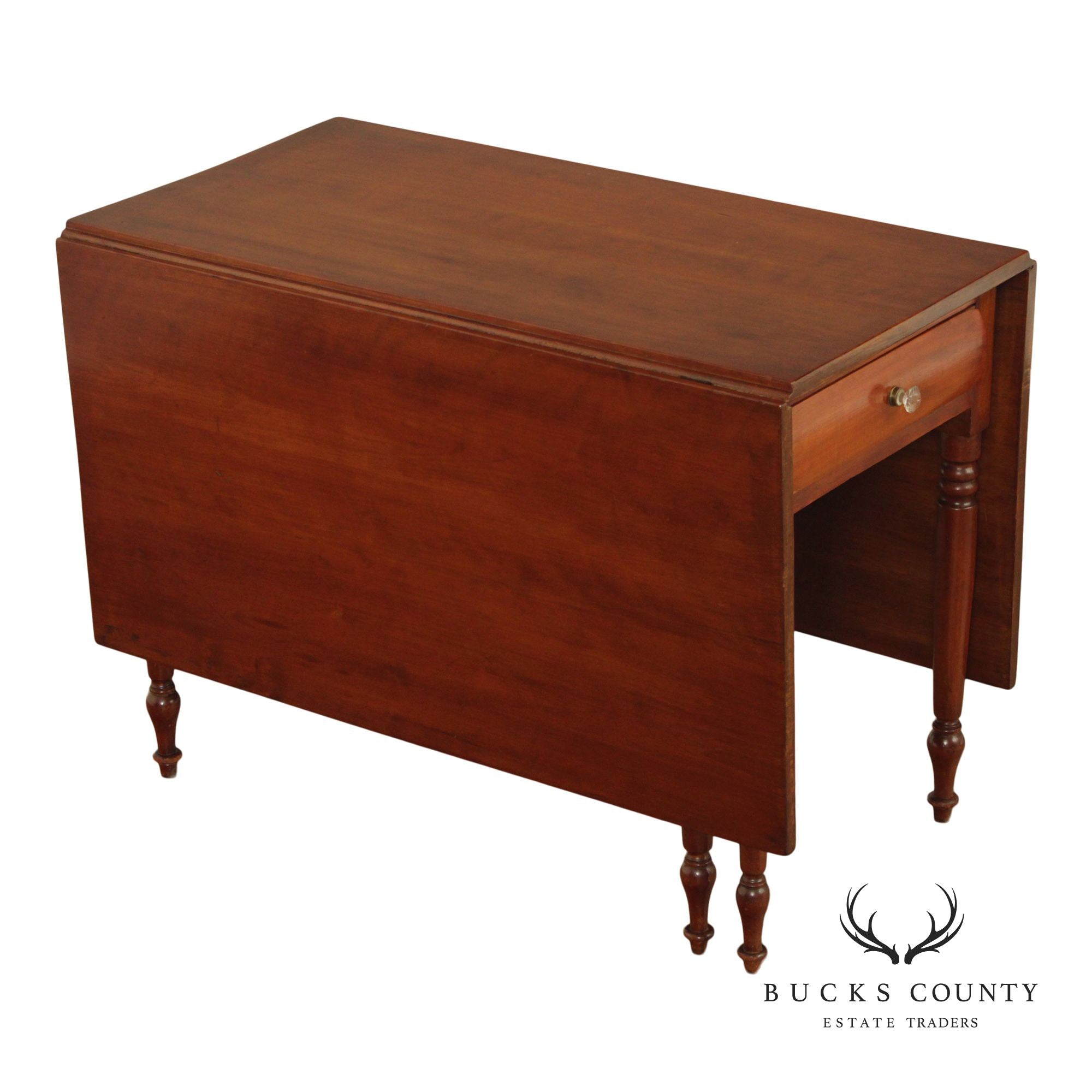 Antique American Cherry Drop-Leaf Dining Table