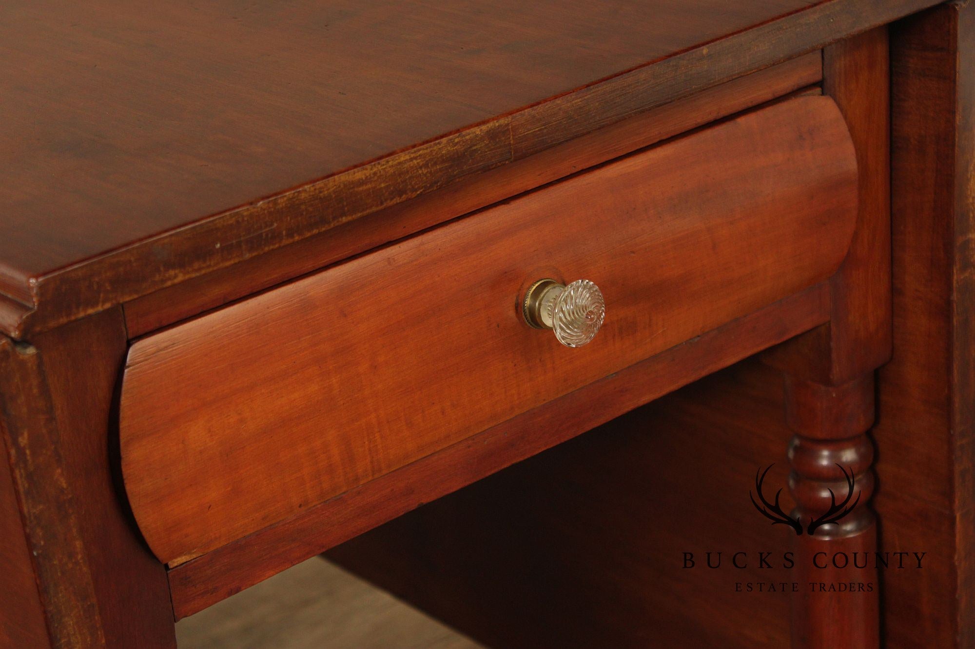 Antique American Cherry Drop-Leaf Dining Table