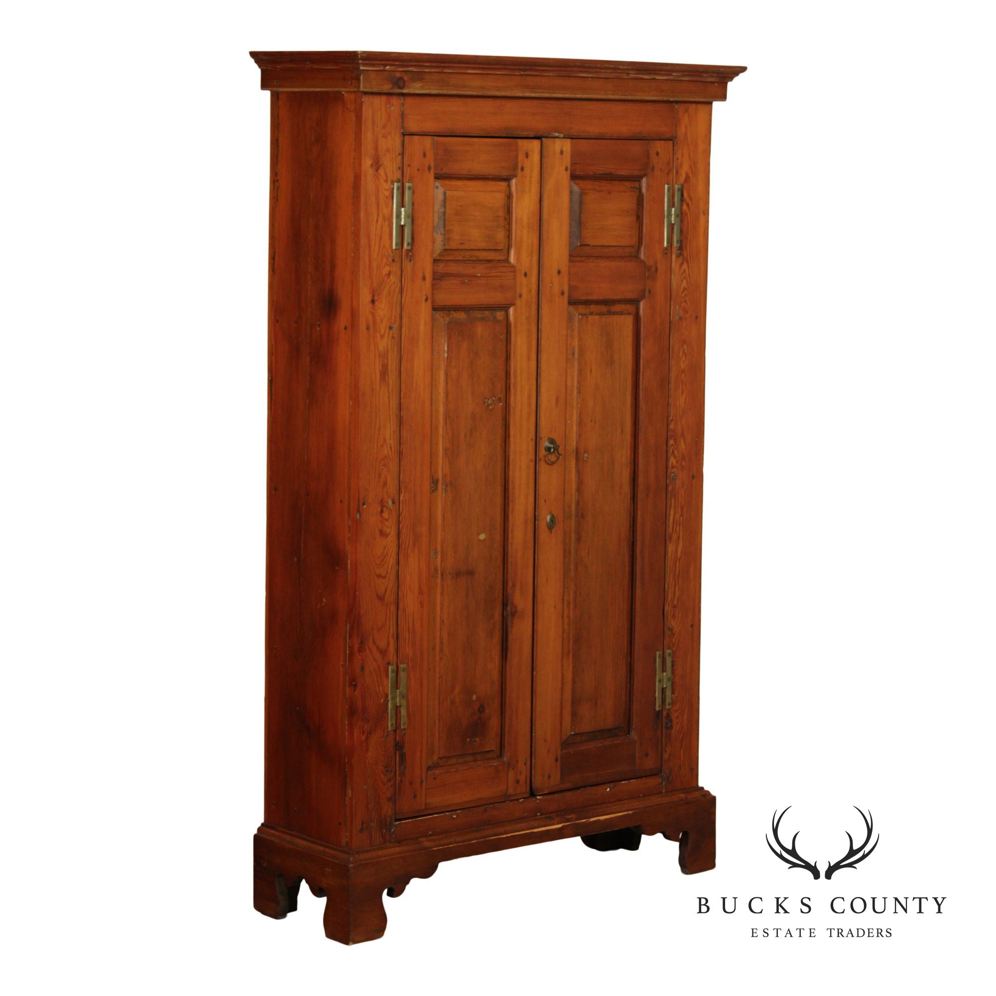 Antique American Pine Two-Door Cupboard