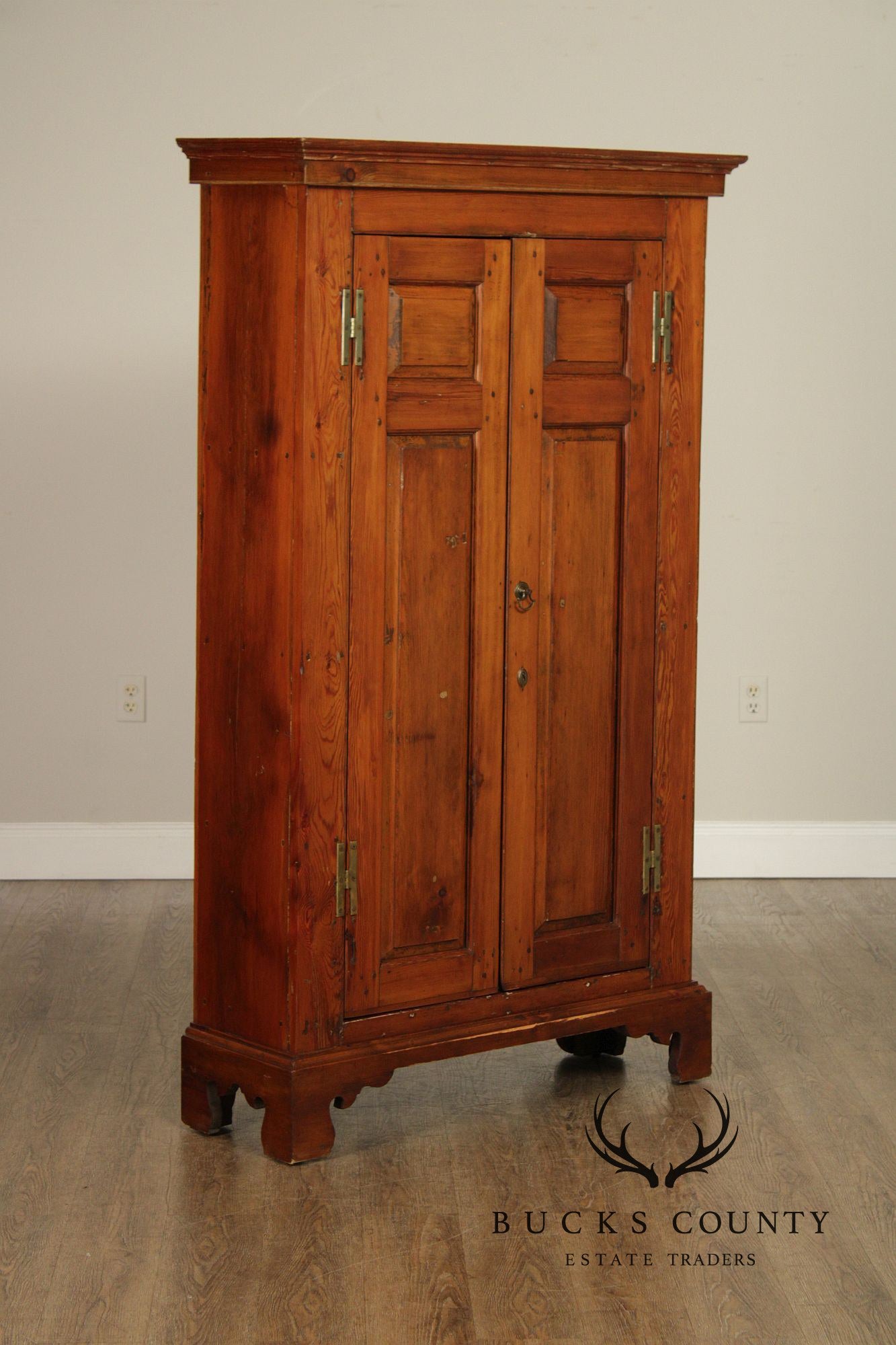 Antique American Pine Two-Door Cupboard