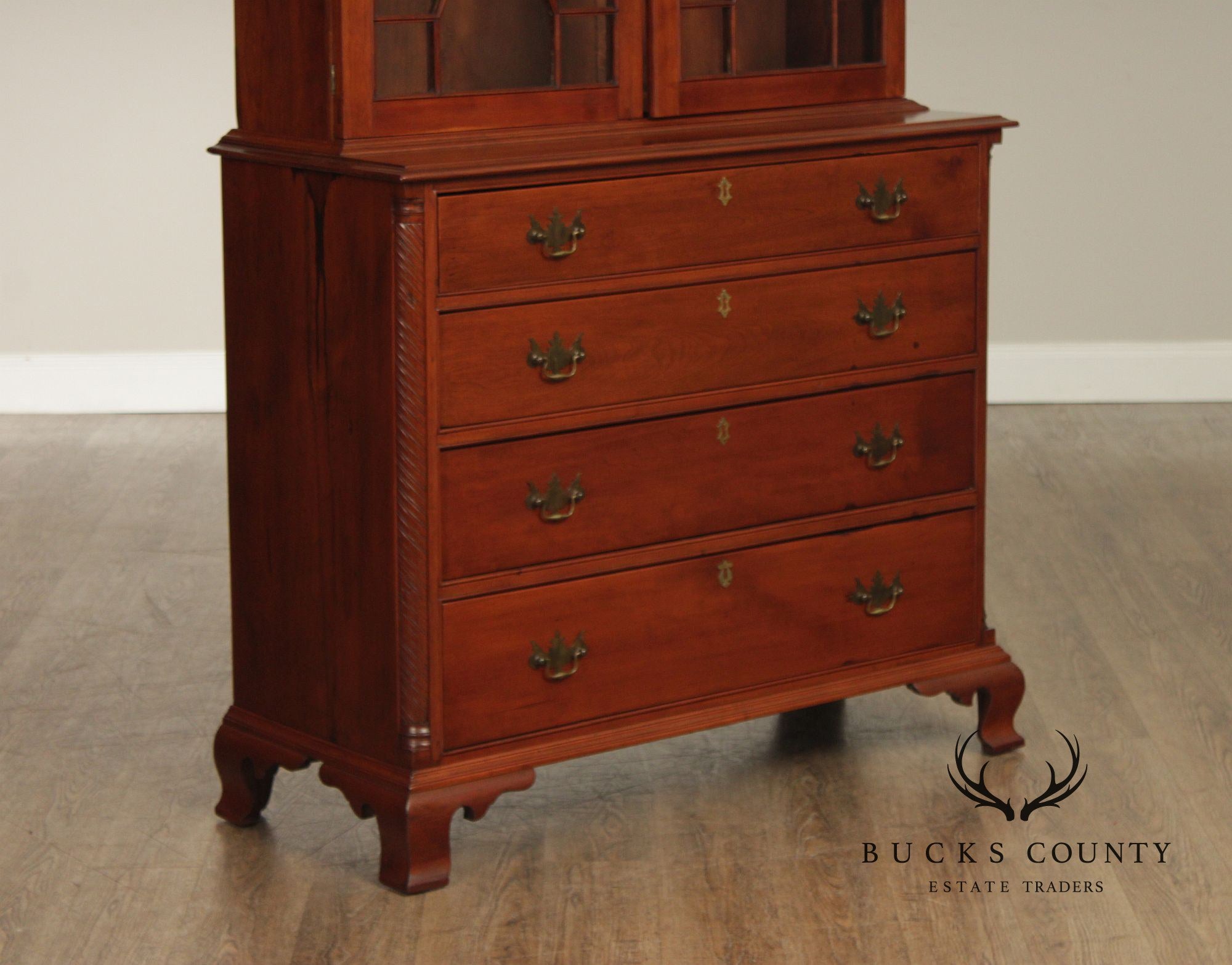 Antique American Chippendale Period Cherry Bookcase