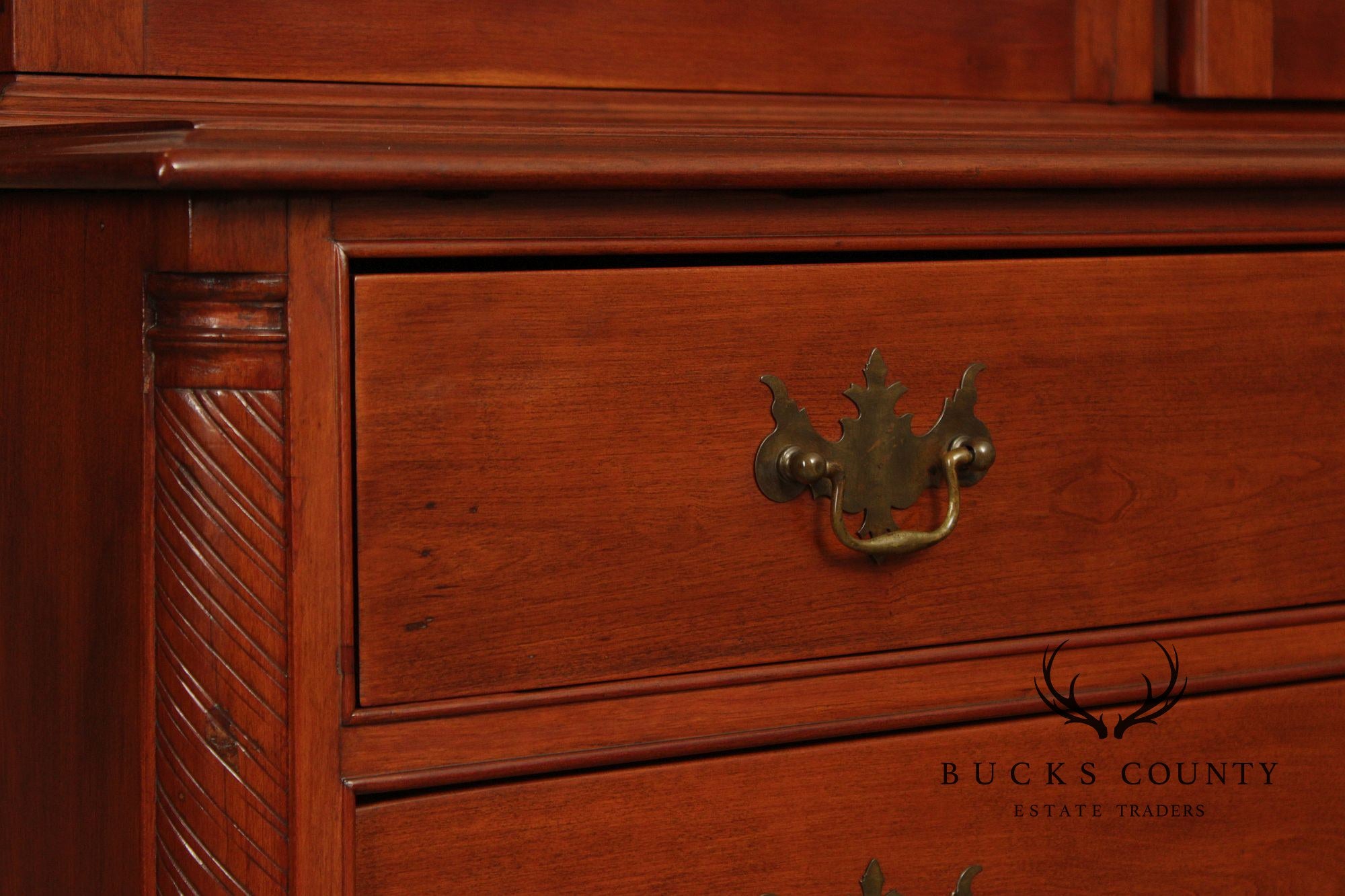 Antique American Chippendale Period Cherry Bookcase