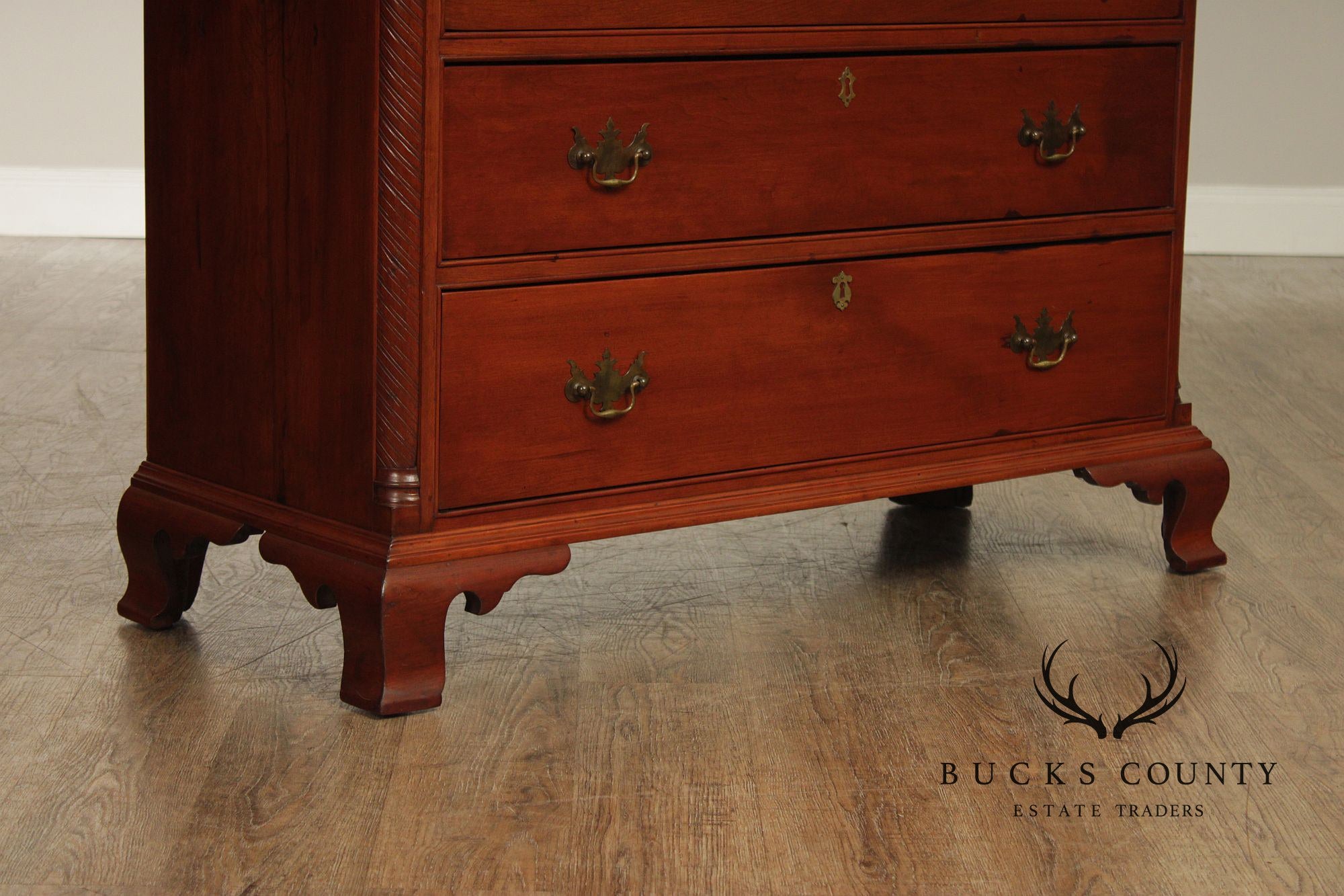 Antique American Chippendale Period Cherry Bookcase