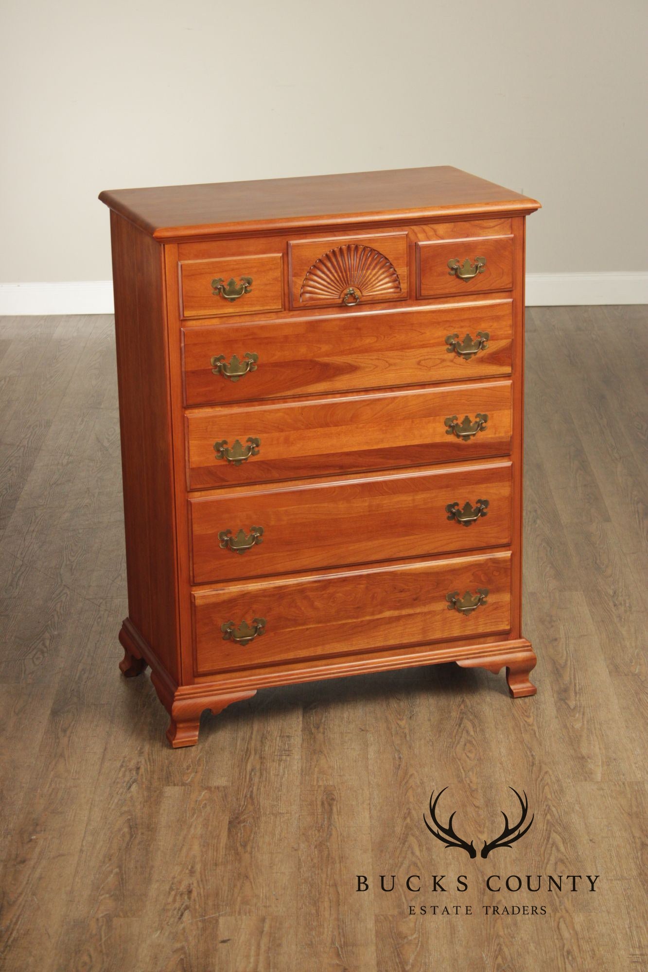 Kling Vintage Solid Cherry Chippendale Style Tall Chest