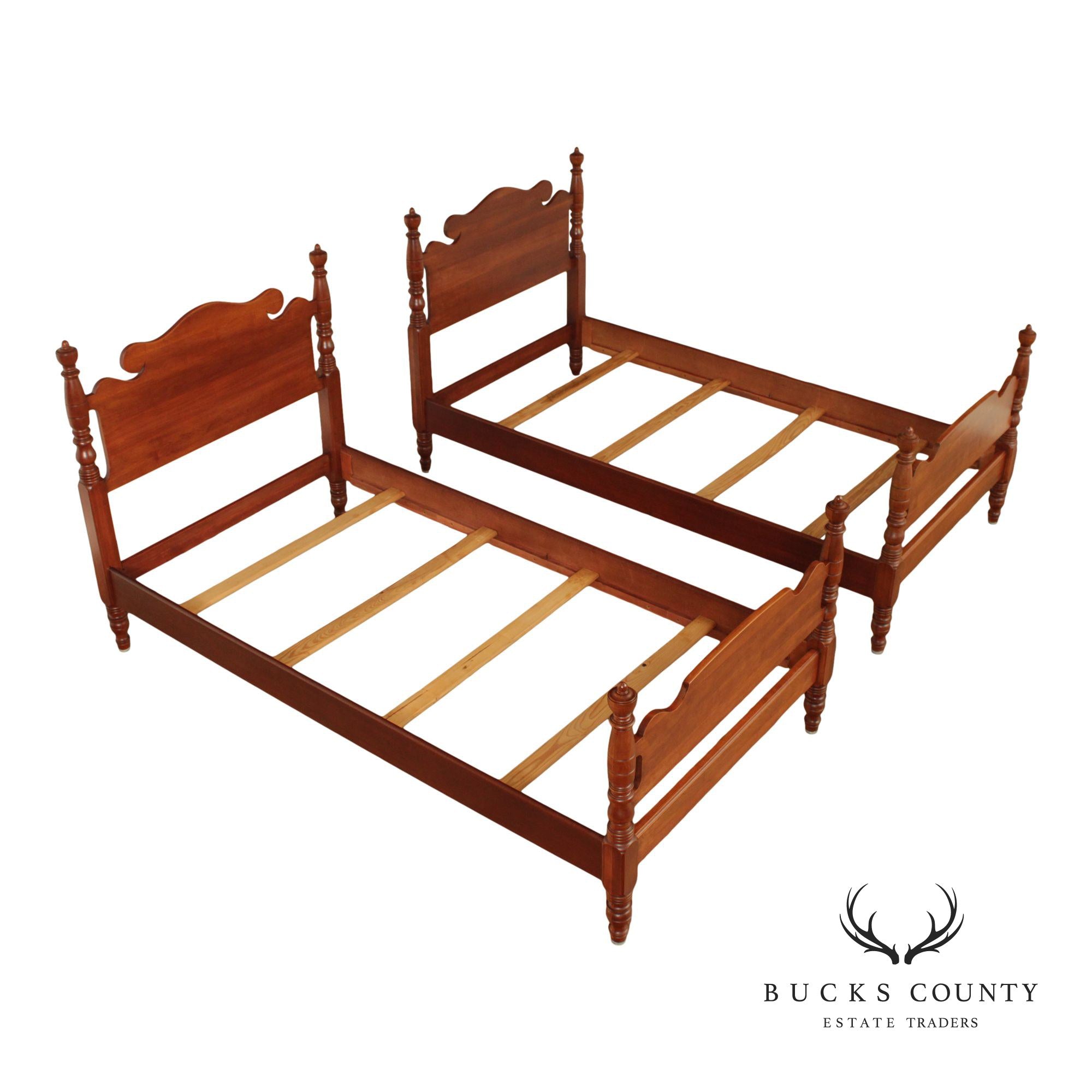 Kling Vintage Pair Of Solid Cherry Twin Beds