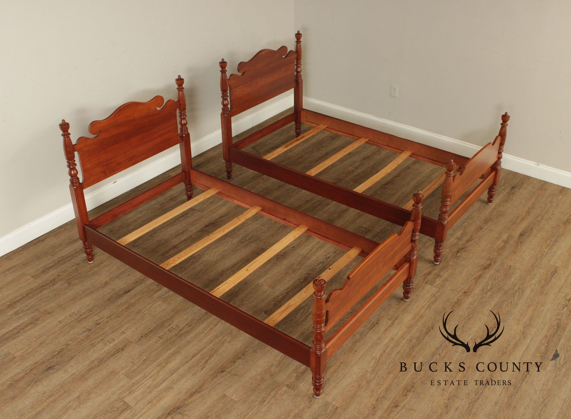 Kling Vintage Pair Of Solid Cherry Twin Beds