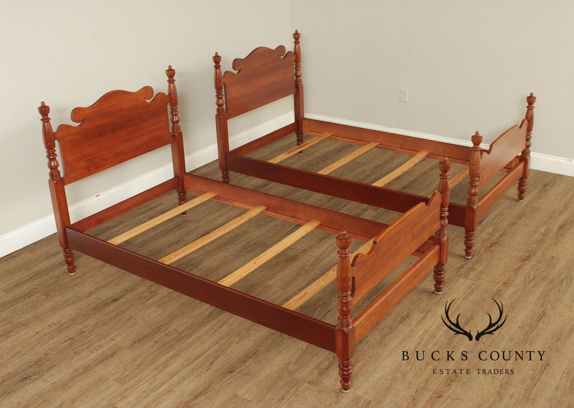 Kling Vintage Pair Of Solid Cherry Twin Beds
