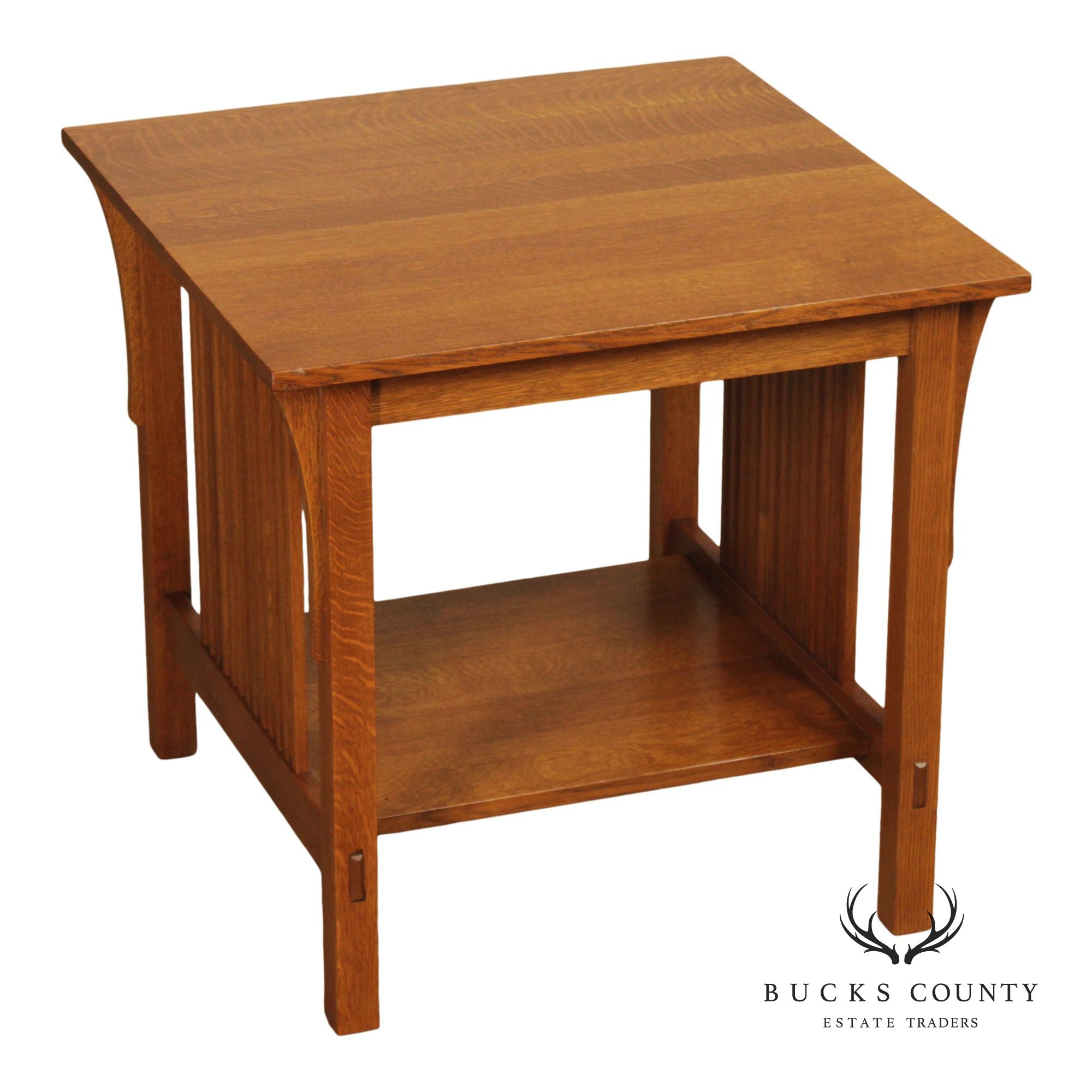 Stickley Mission Collection Oak Spindle Lamp Table