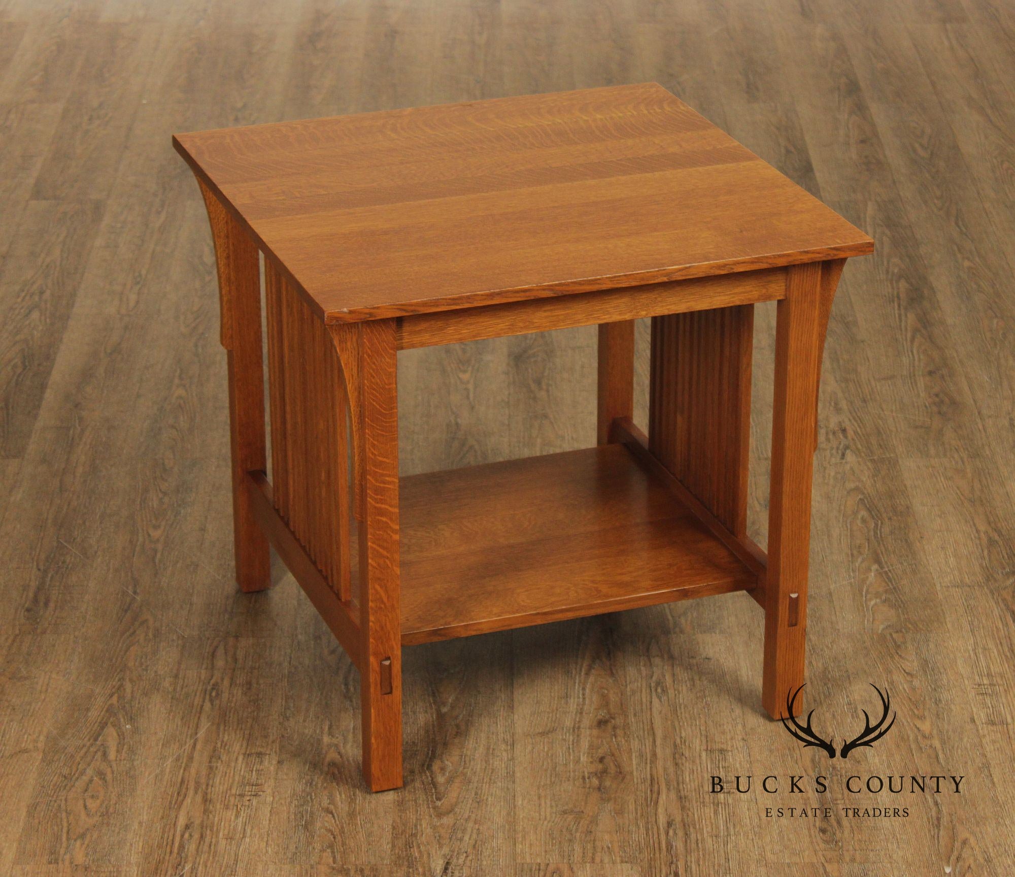 Stickley Mission Collection Oak Spindle Lamp Table