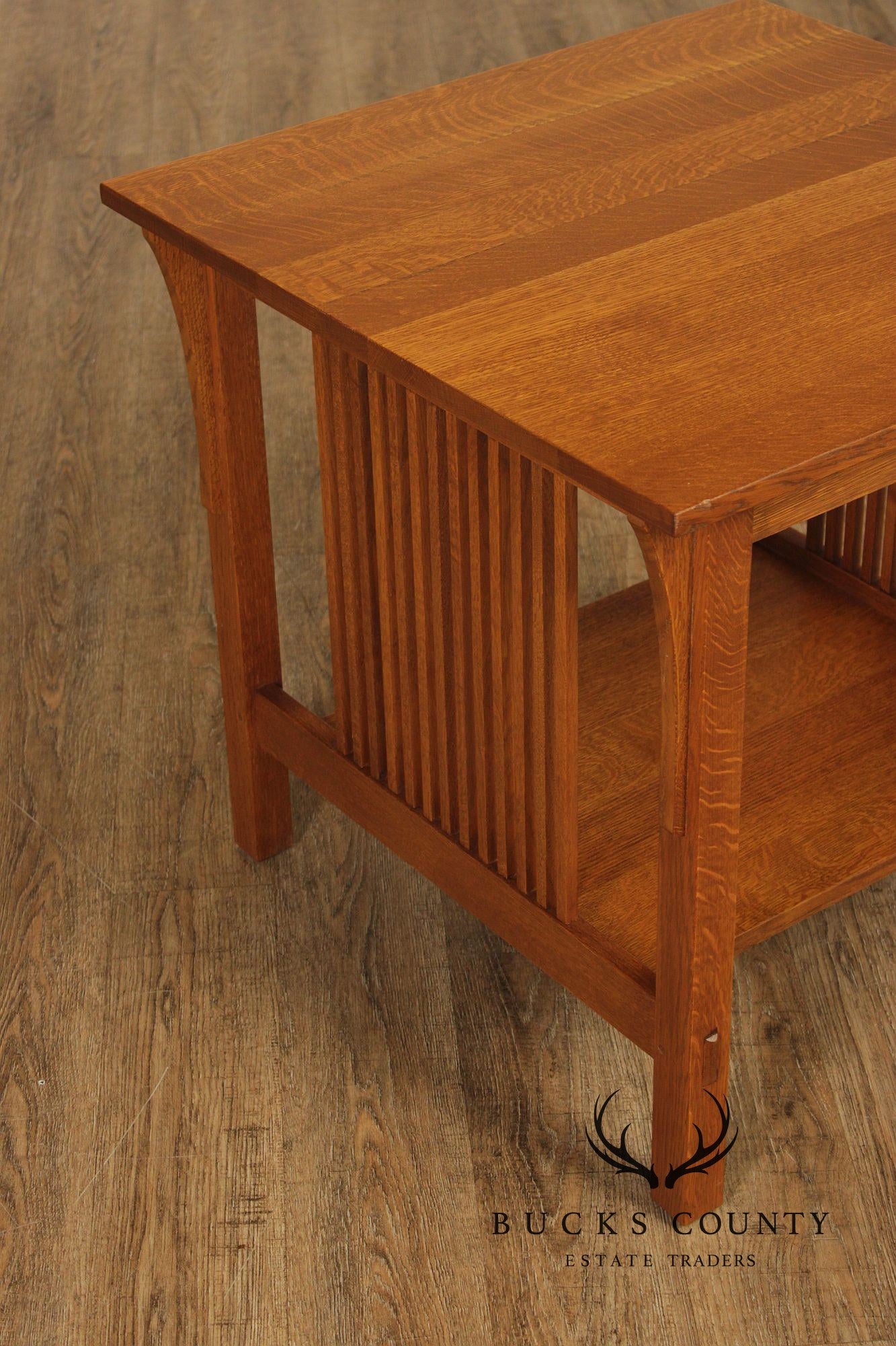 Stickley Mission Collection Oak Spindle Lamp Table