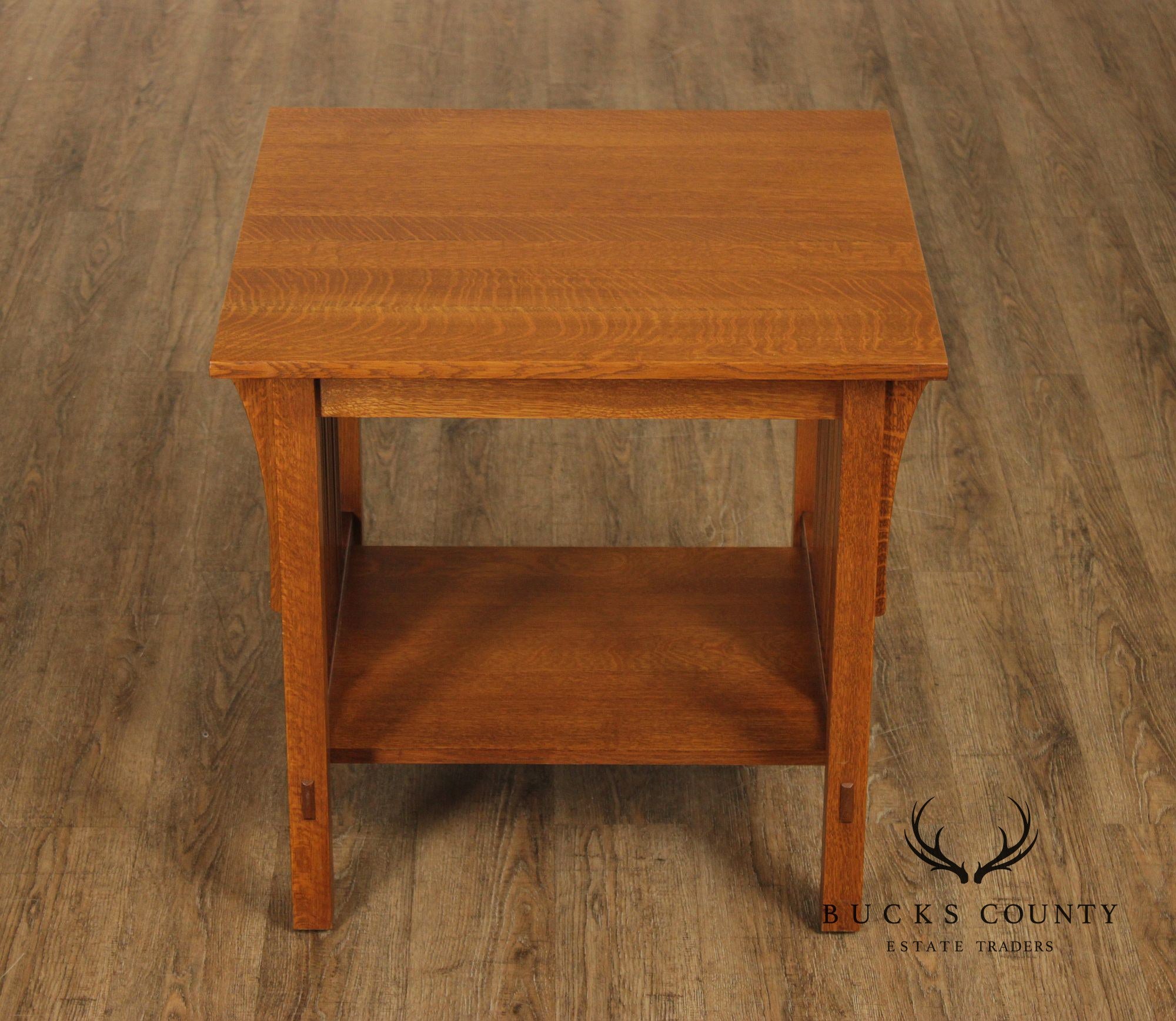 Stickley Mission Collection Oak Spindle Lamp Table