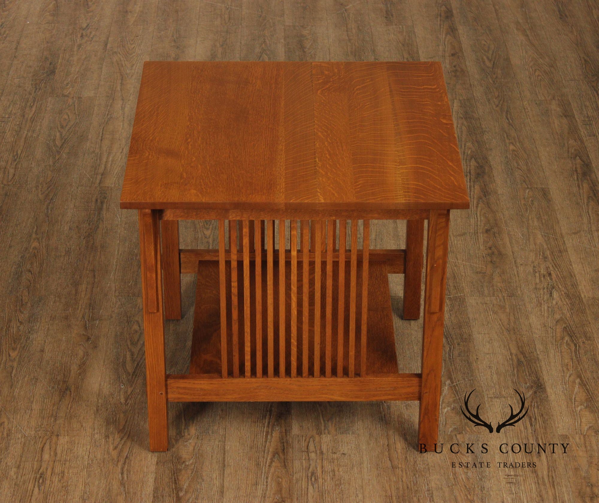 Stickley Mission Collection Oak Spindle Lamp Table