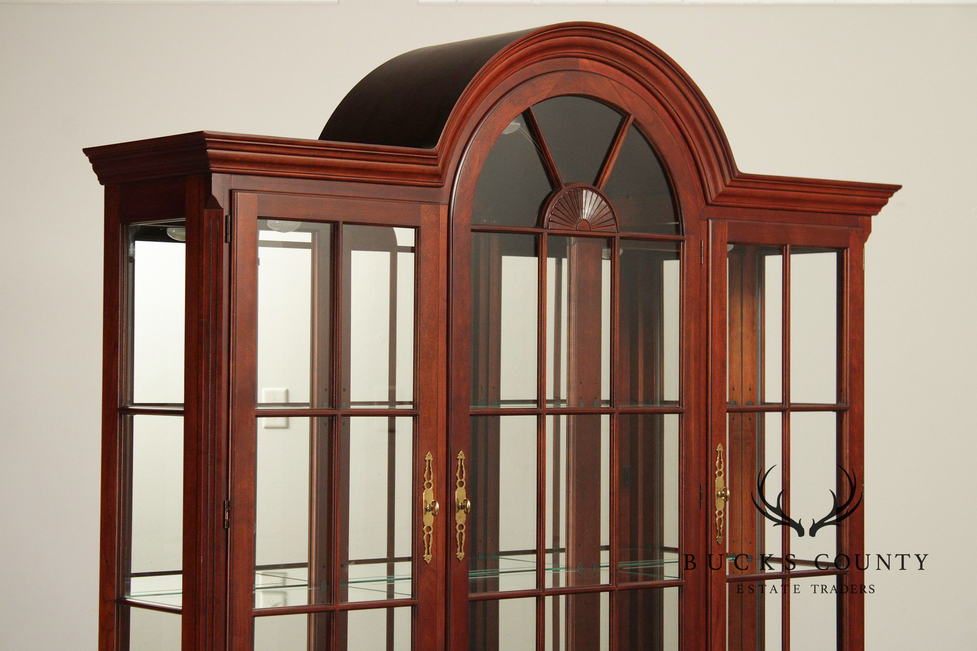 Pennsylvania House Cherry Traditional Lighted China Cabinet Breakfront