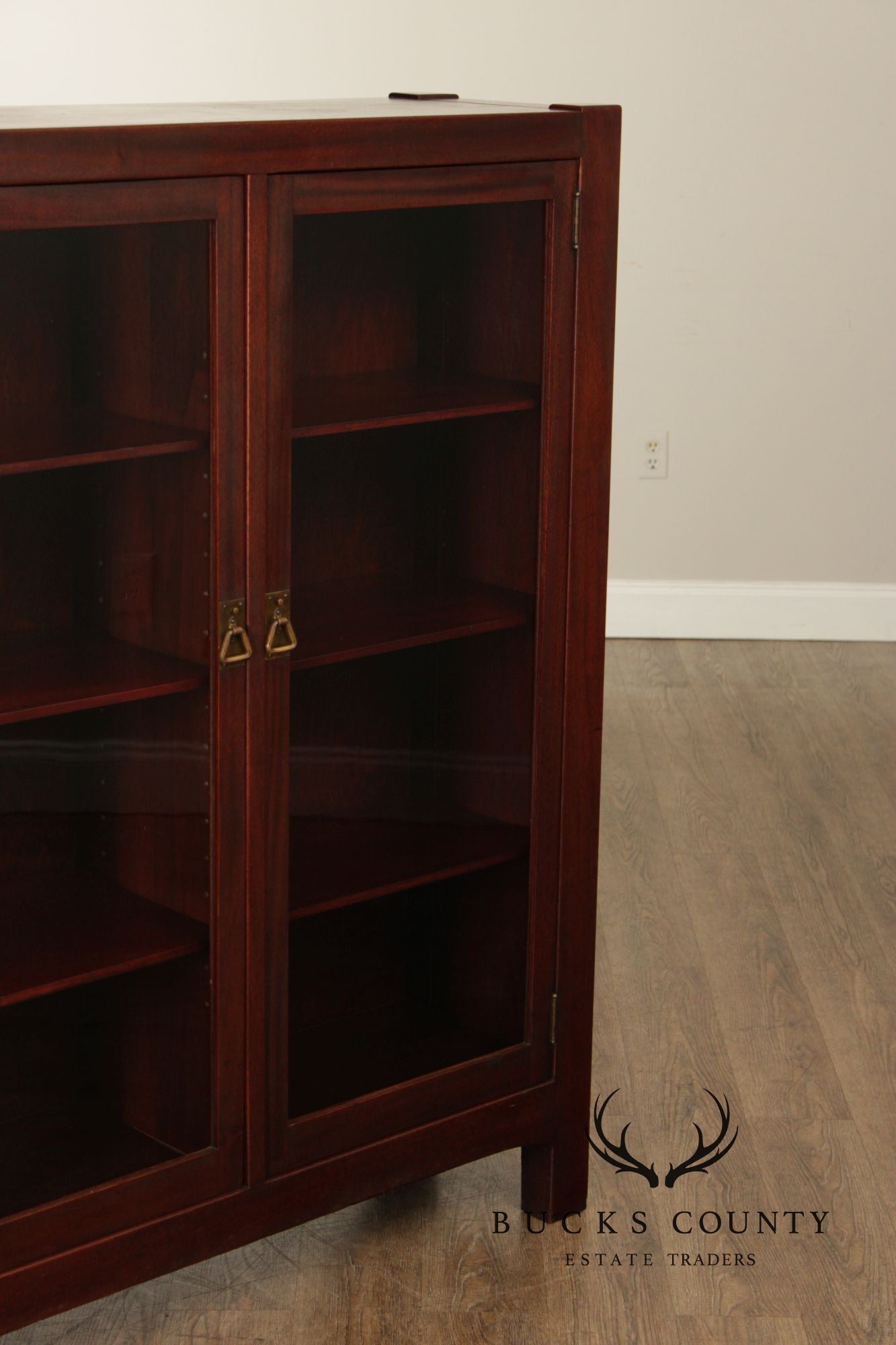 Antique Mission Mahogany Two Door Bookcase
