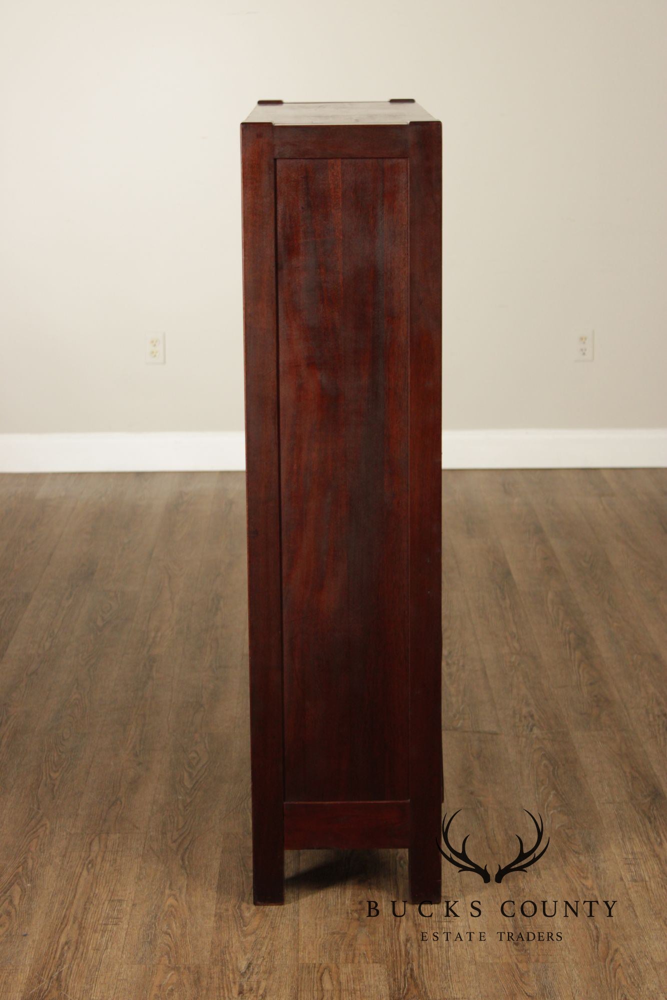 Antique Mission Mahogany Two Door Bookcase