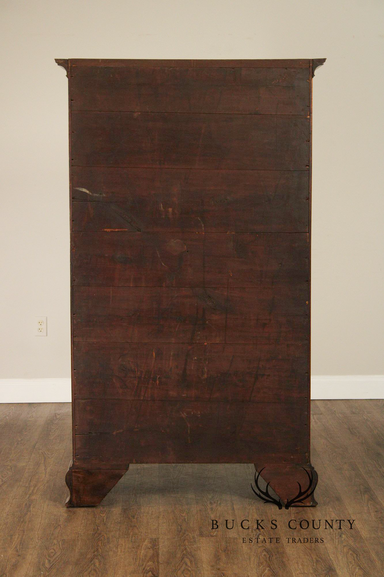 Antique American Chippendale Style Walnut Tall Chest of Drawers