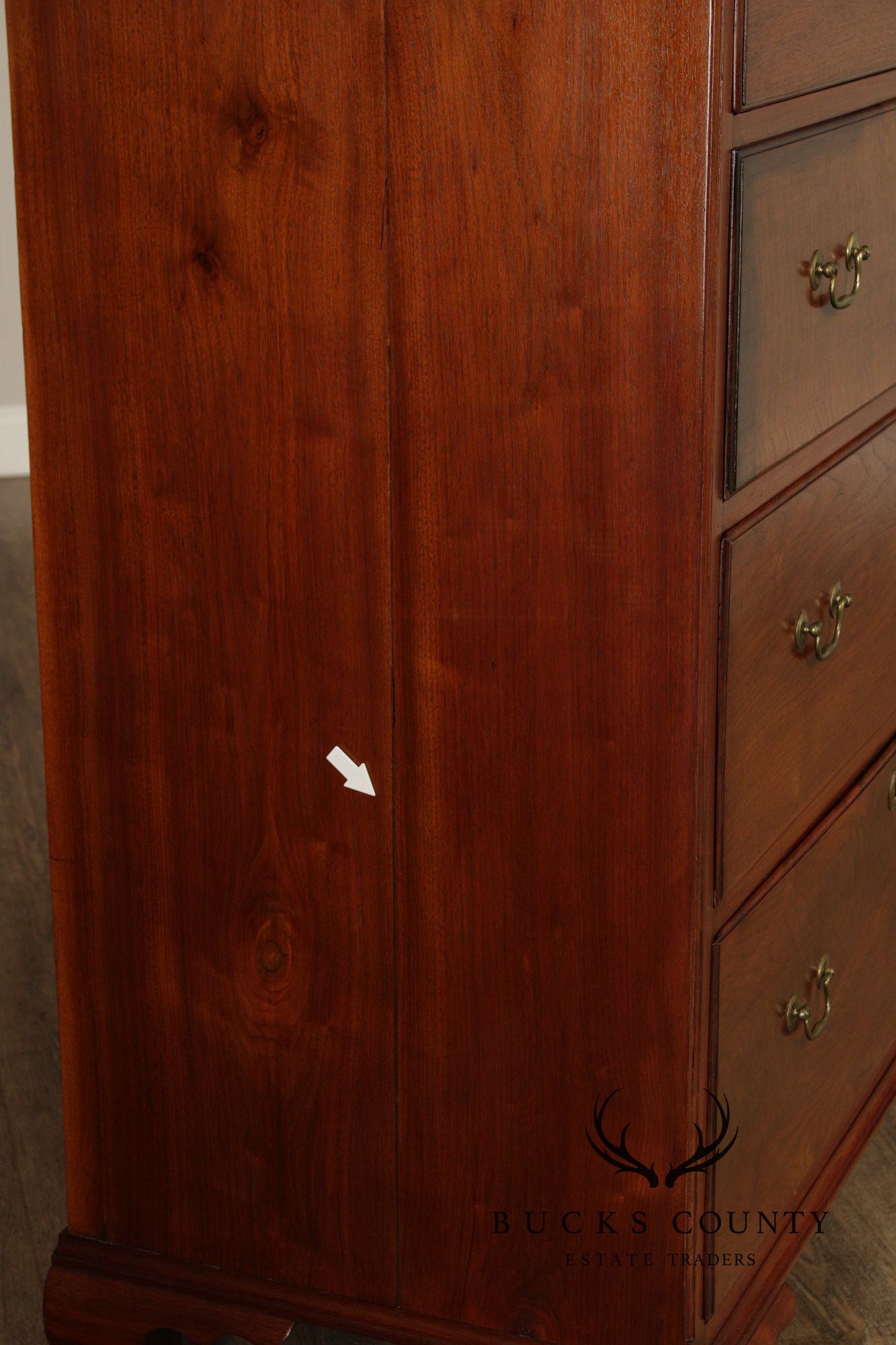 Antique American Chippendale Style Walnut Tall Chest of Drawers