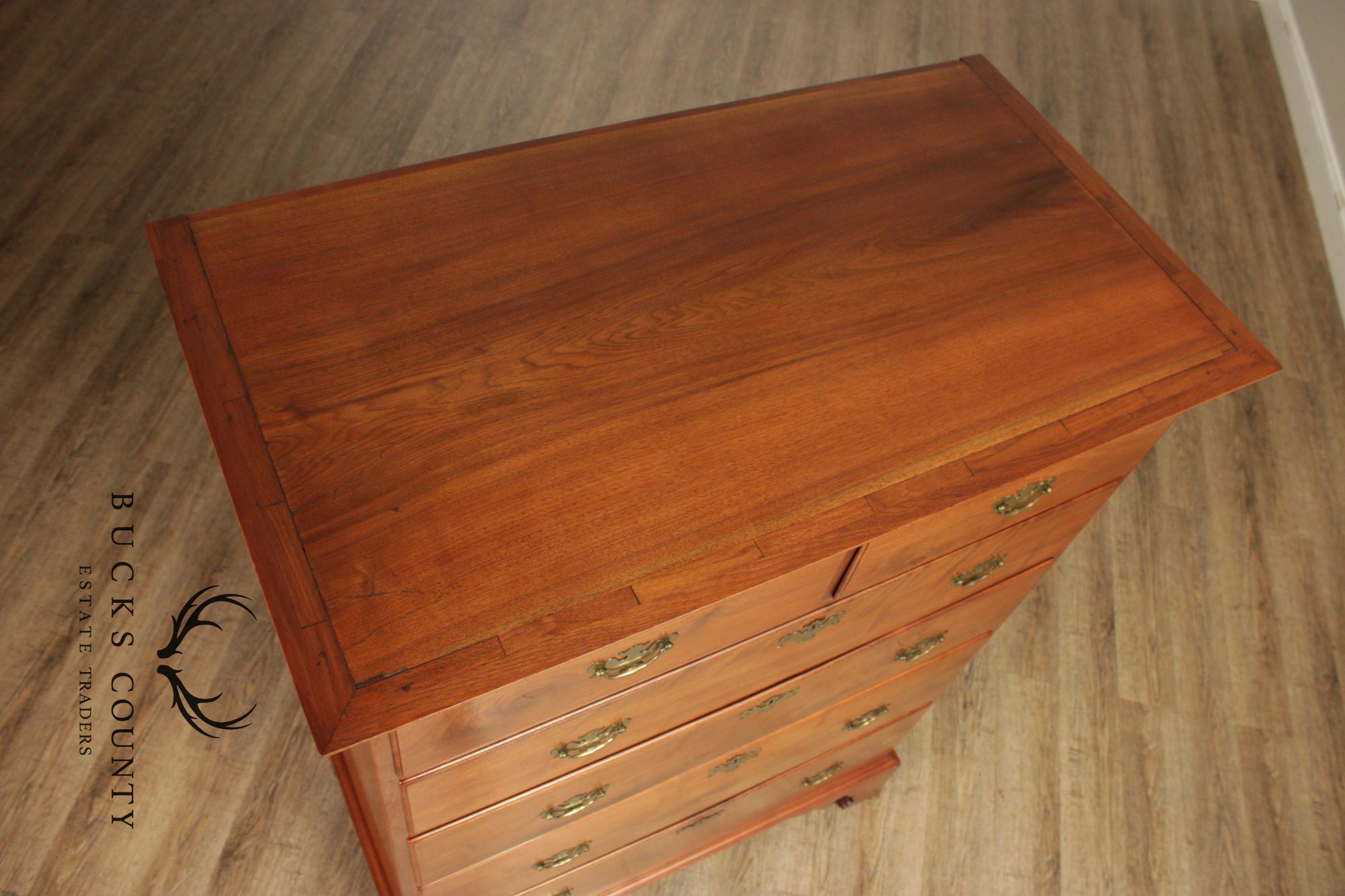 Antique American Walnut Chippendale Style Tall Chest