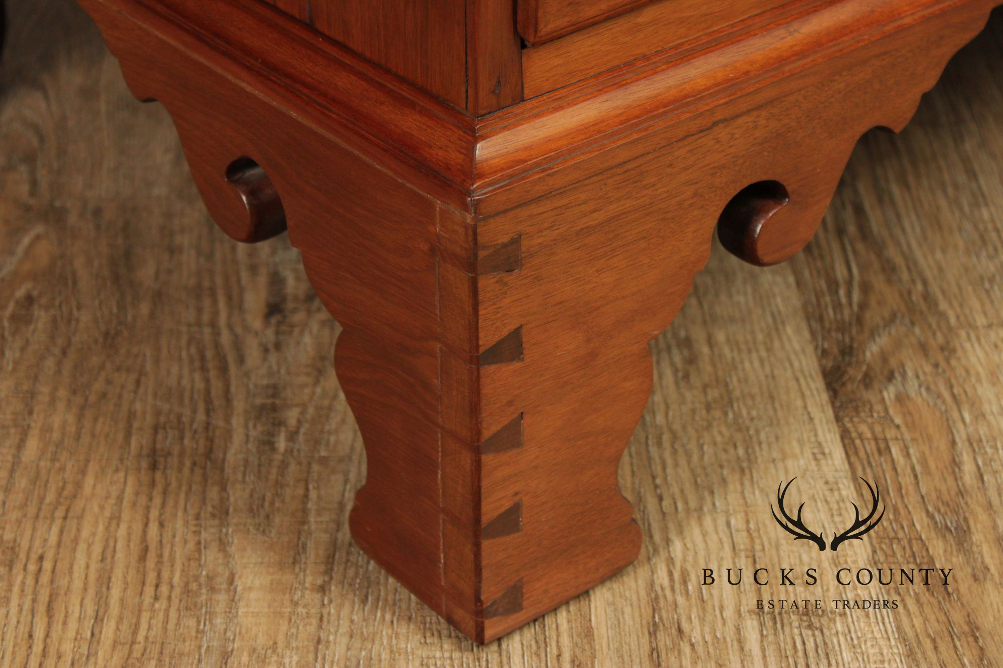 Antique American Walnut Chippendale Style Tall Chest